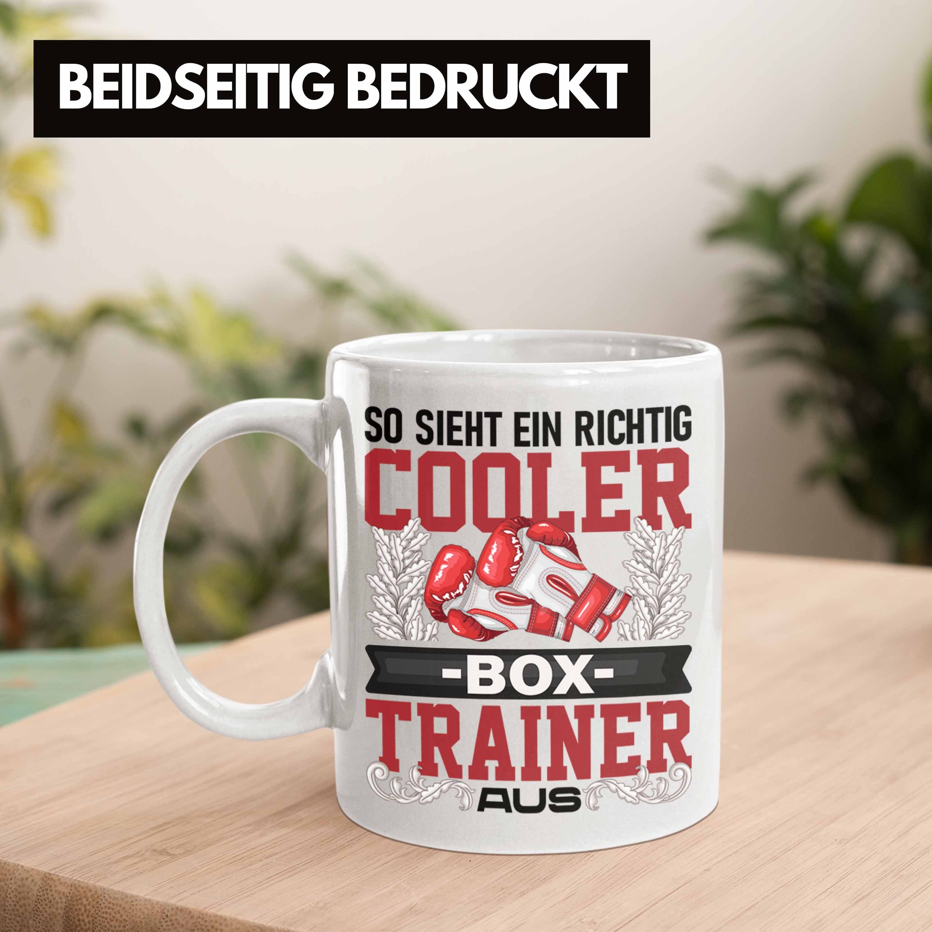 Trendation Tasse Box Trainer Tasse Trainer Geschenk Weiss Geschenkidee Coach Boxtrainer