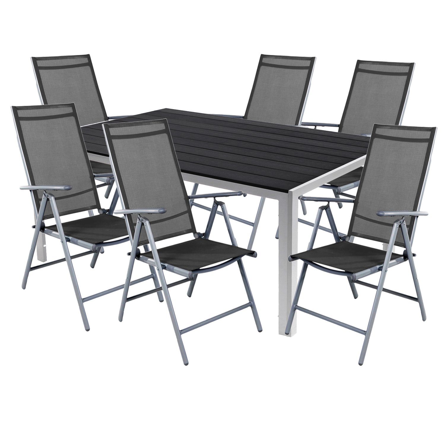Mojawo Essgruppe 7tlg Gartenmöbel Set Alu günstig online kaufen