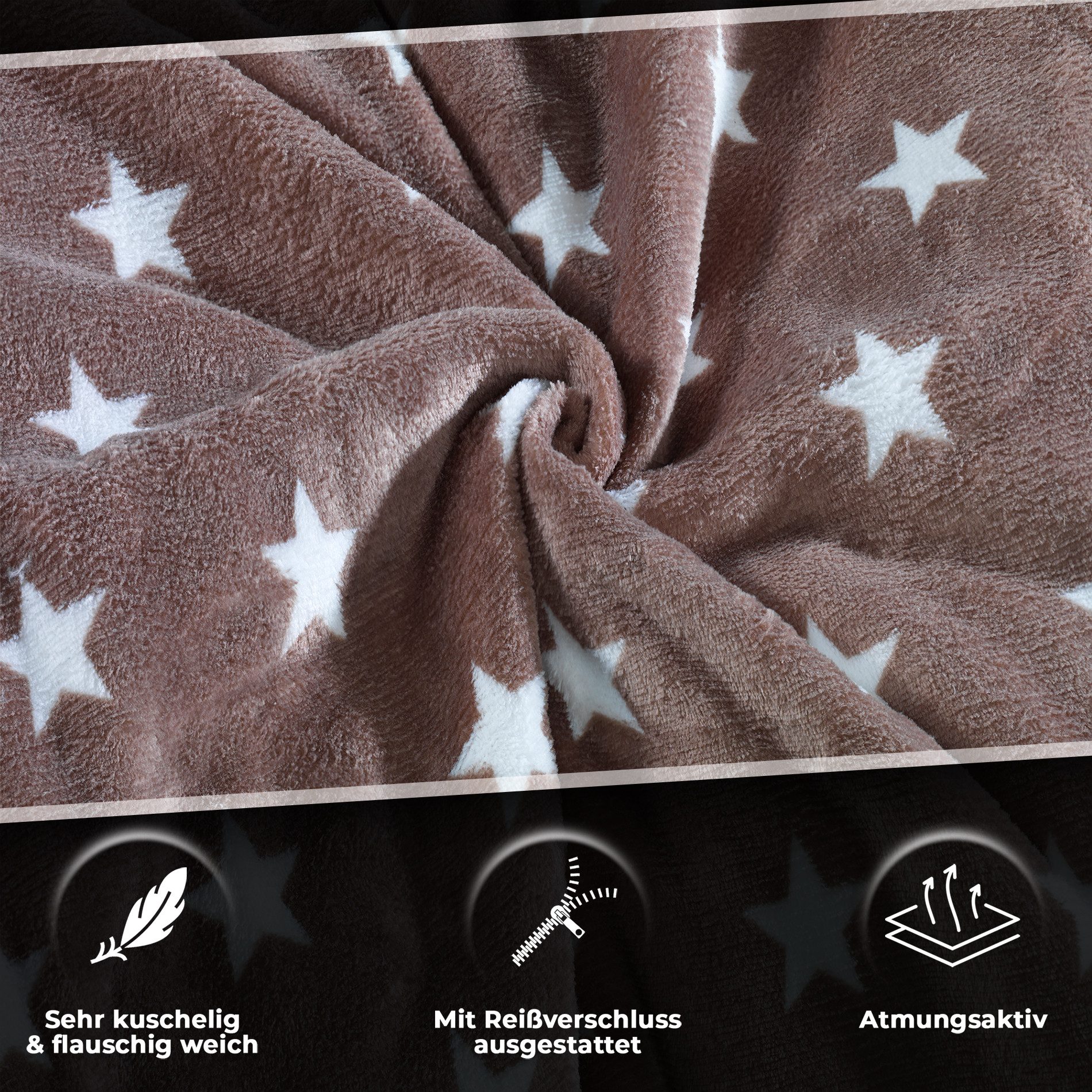 Malika Wendebettwäsche Cashmere-Touch Fleece, weiche, warme Winterbettwäsche, Cashmere Touch, 2 teilig, Flauschig warmes Teddy-Plüsch – Bild 3 von 5