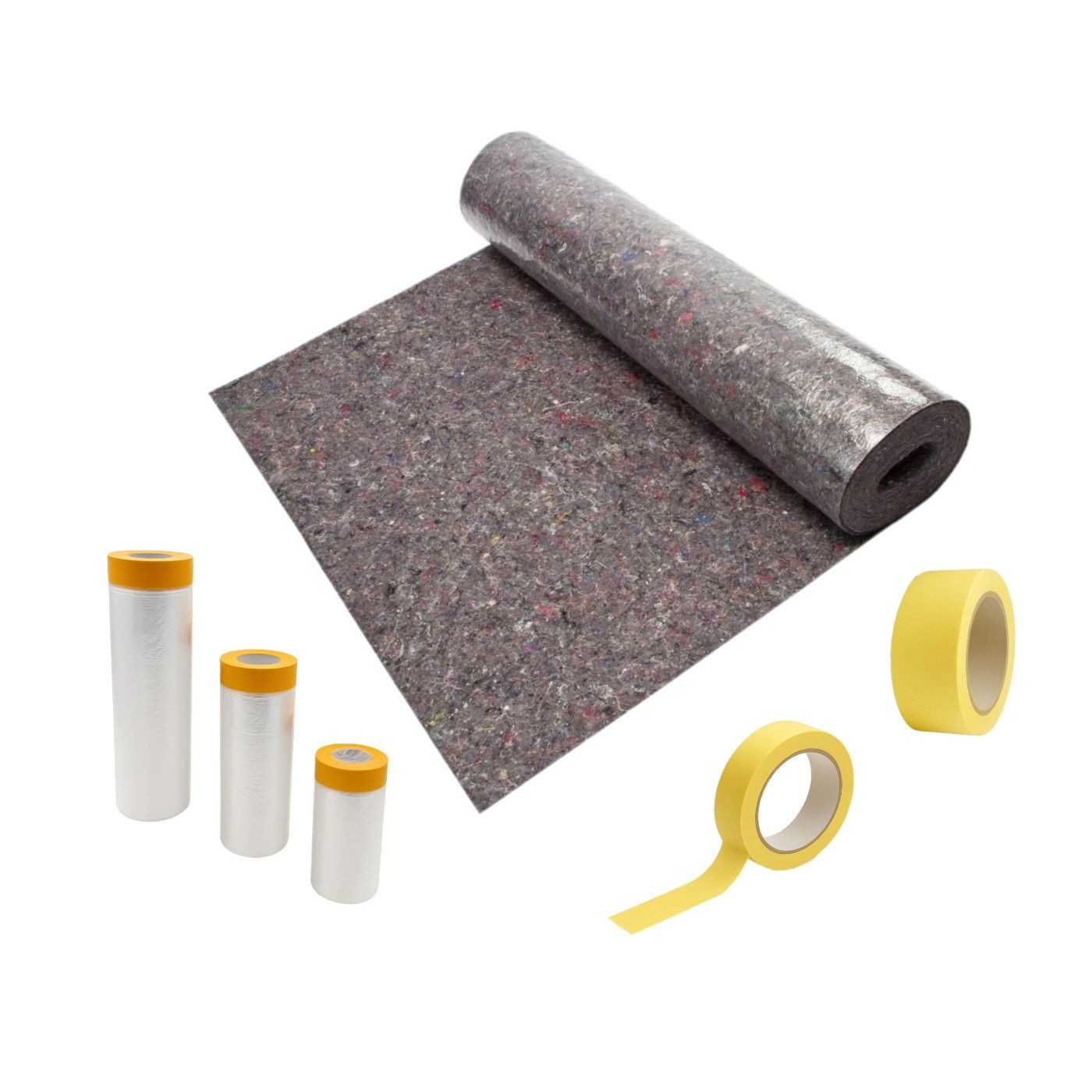 ARLI Malervlies SET: Malerset Abdeckvlies 25m², (Malerkrepp 30mm & 48mm, 1-St., + Goldband Masker 3er Set), Abdeckfolie Klebeband Renovierung