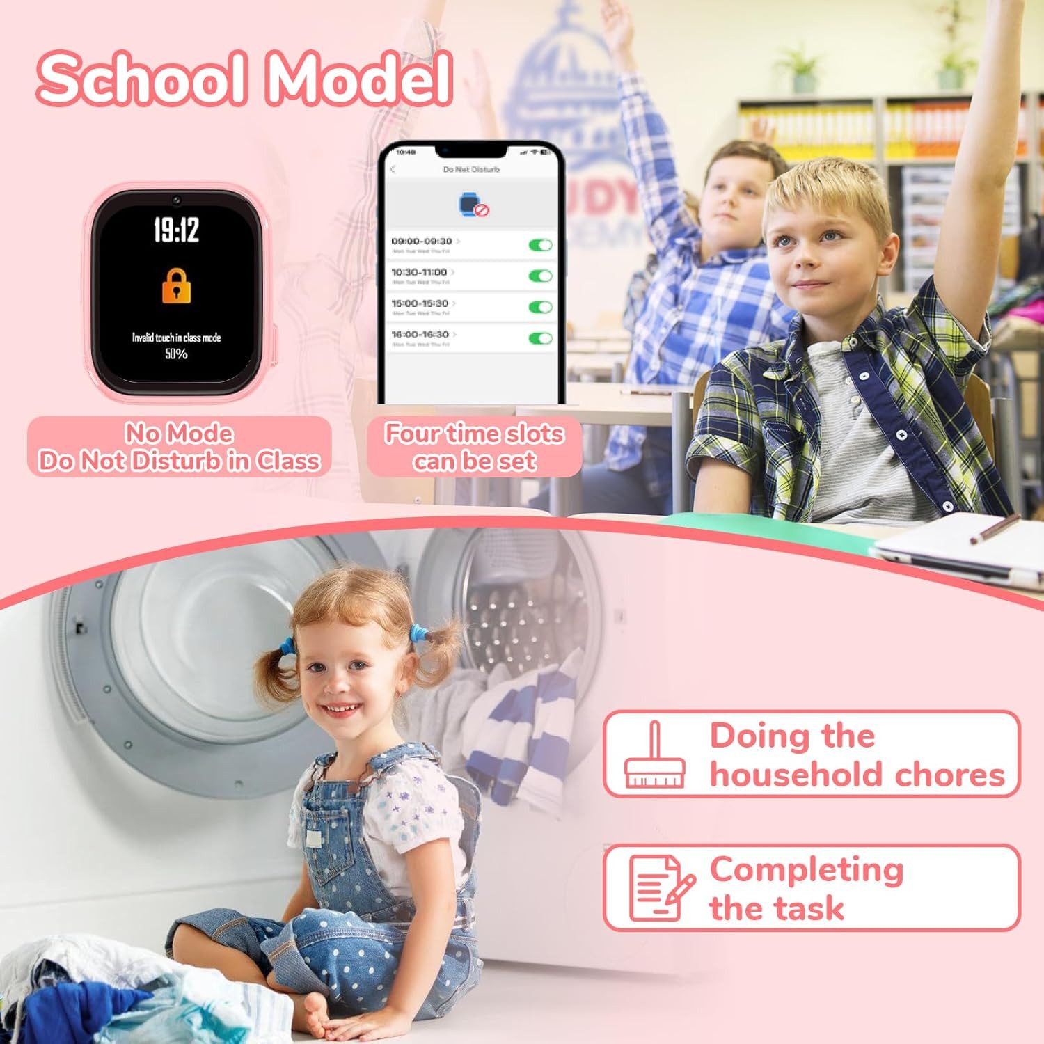 Fenamor Smartwatch (4,6 cm, sim-karte), 4G Kinder Smartwatch