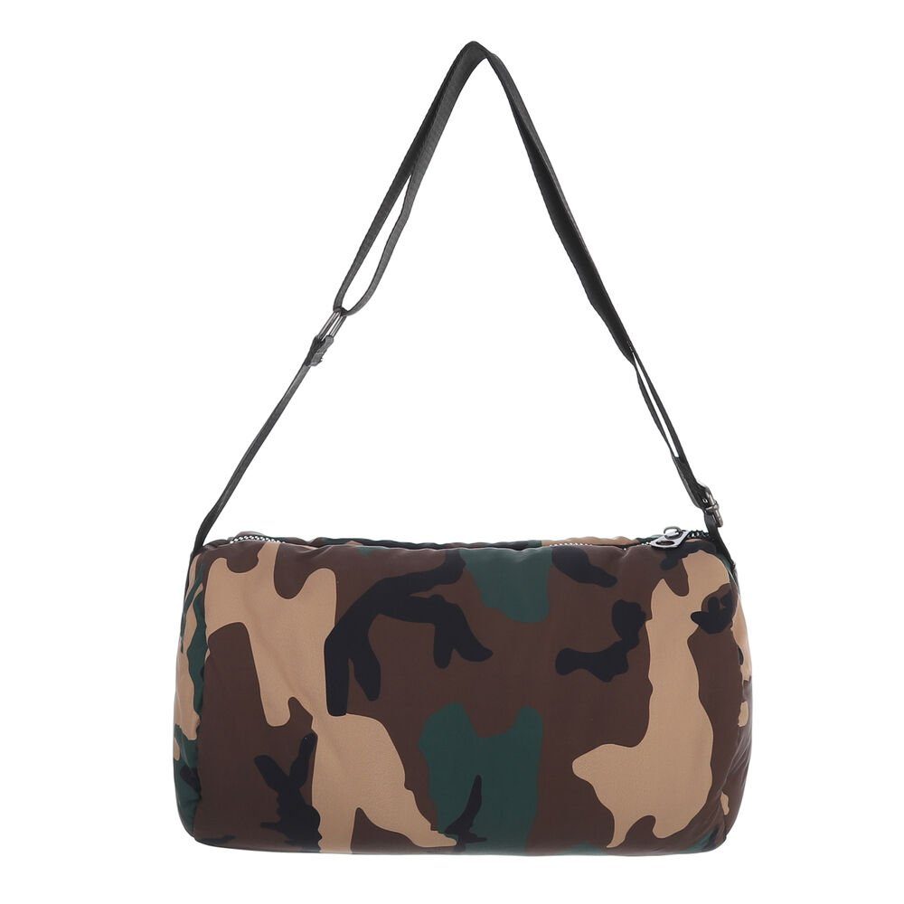 Mittelgroße, Damentasche Ital-Design Braun Schultertasche Multi Baguette-Tasche