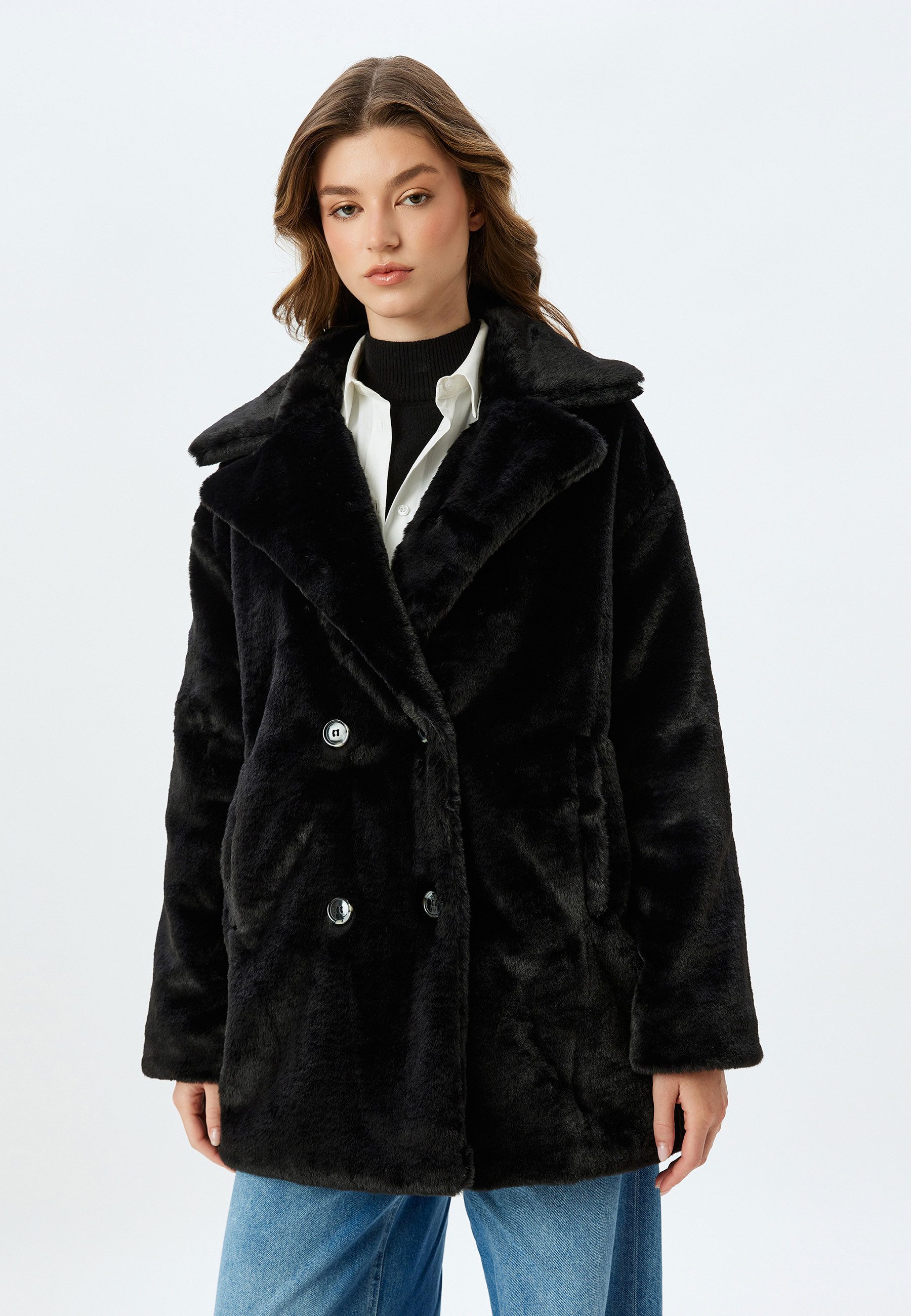 Koton Langmantel Regular Mit Knöpfen Langmantel