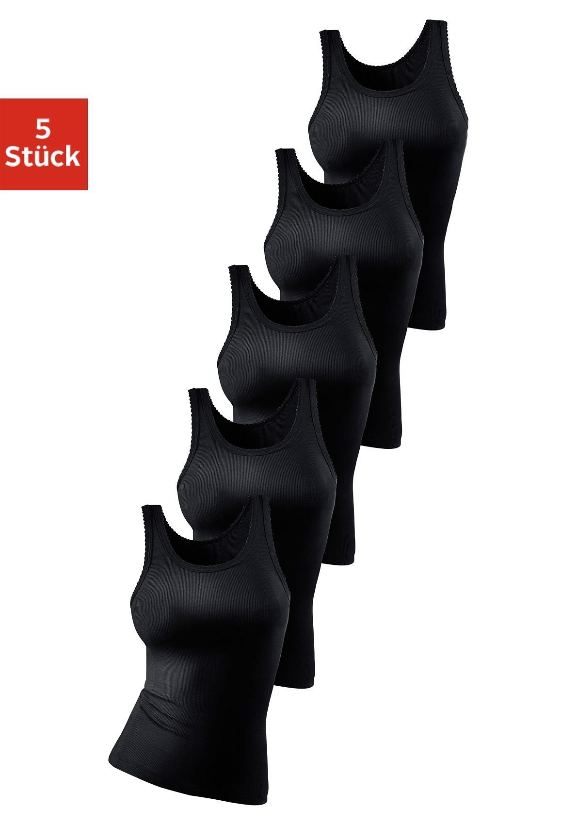 petite fleur Unterhemd (5er-Pack) aus weicher Doppelripp-Qualität, Tanktop, günstig online kaufen