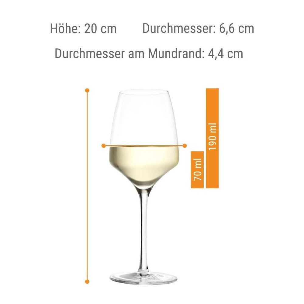 Stölzle Weinglas Stölzle Lausitz Experience Süßweinkelch 190ml (6er Set), Kristallglas