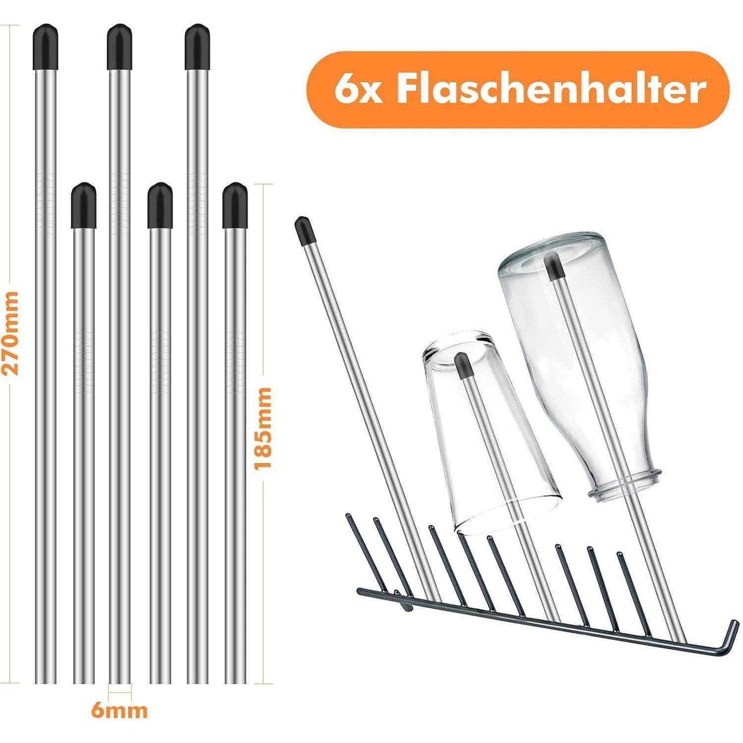 LuxusKollektion Flaschenhalter Spülmaschineneinsatz Flaschenhalter Edelstahl, 6 Stück, extra – Bild 2 von 5