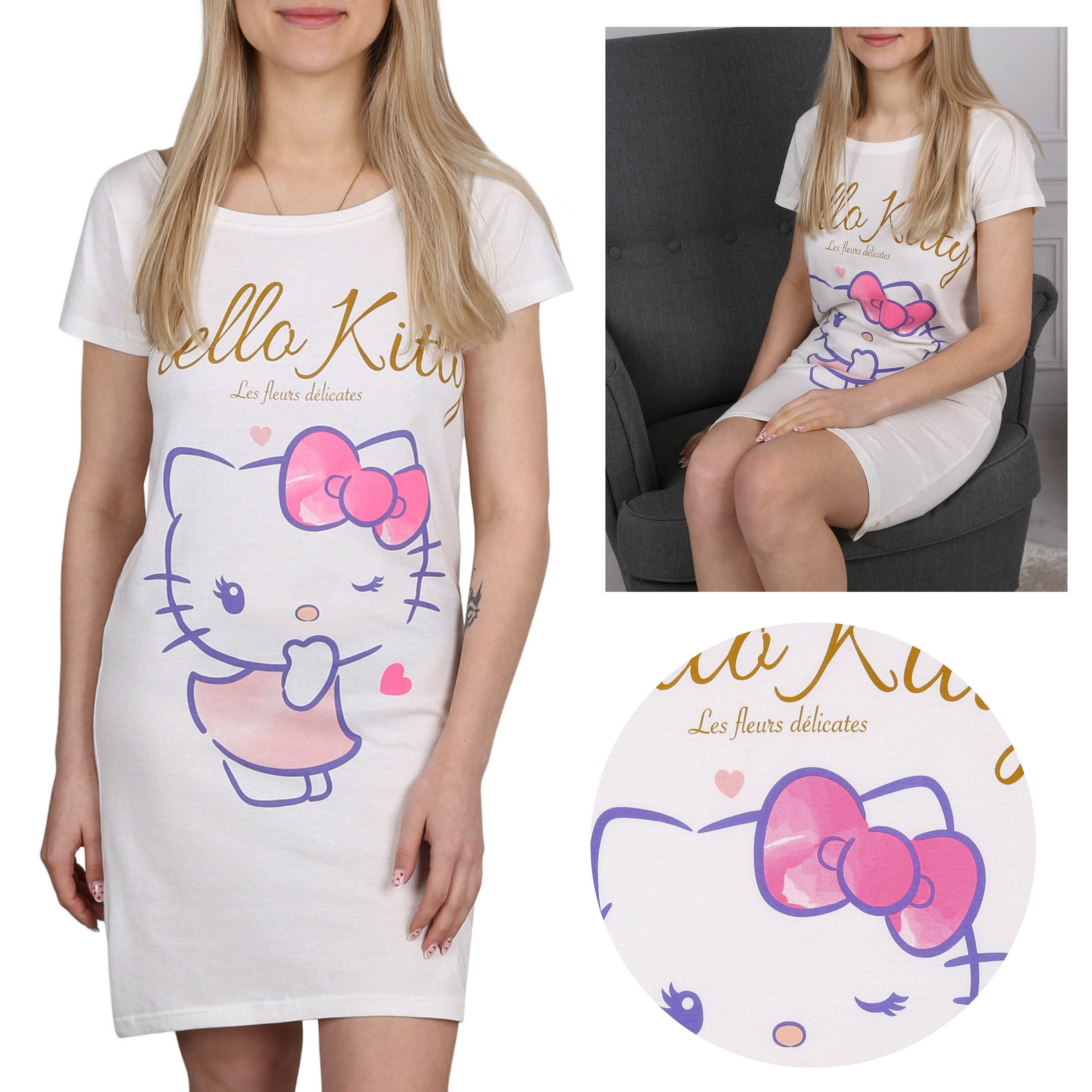 Sarcia.eu Nachthemd Hello Kitty Cremefarbenes Damen günstig online kaufen