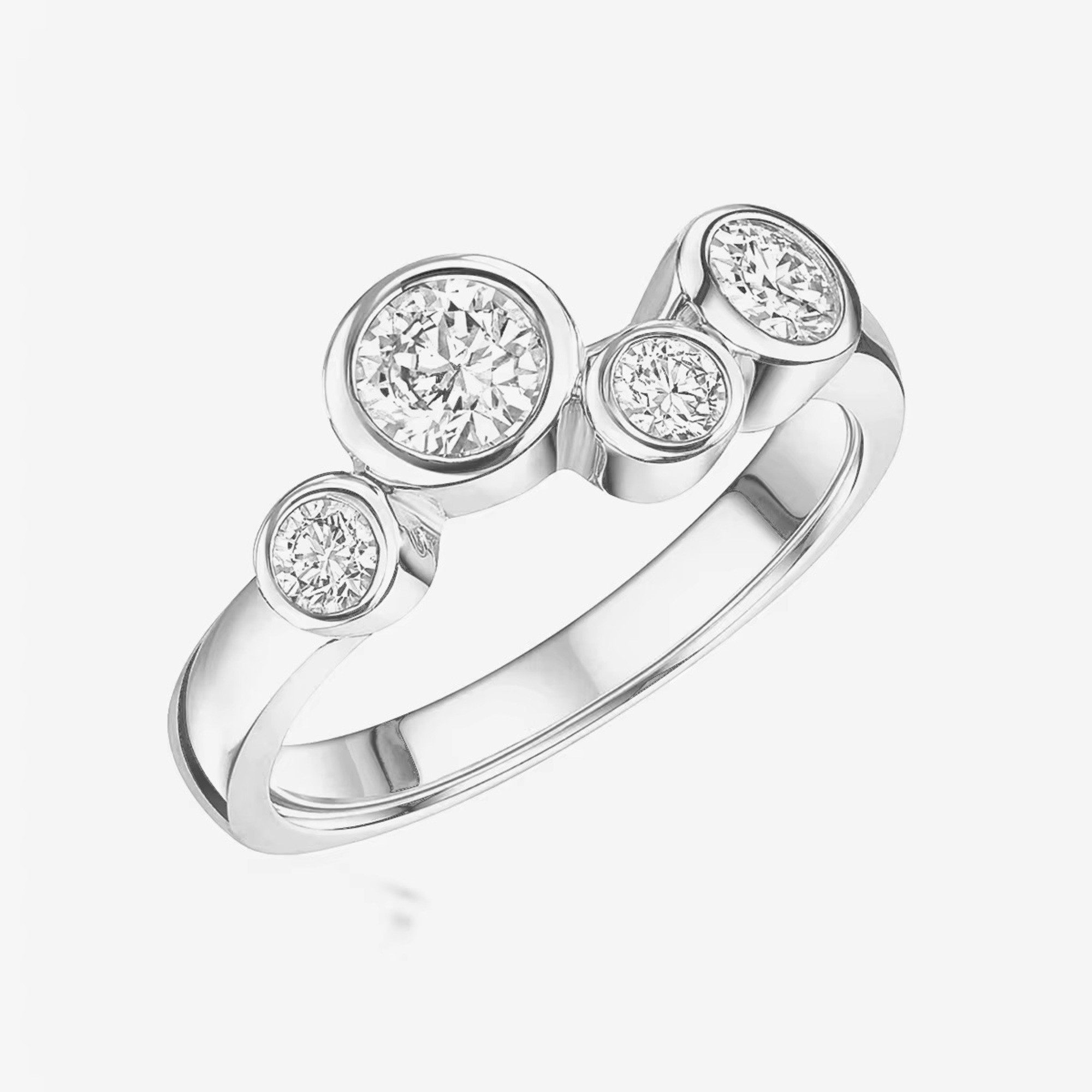 ROUGEMONT Silberring Exquisiter Damen Ring aus 925 Sterling Silber 18K Gold, Wasserfest