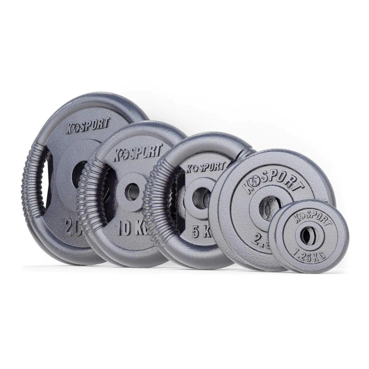 Hantelscheiben Hantelscheiben Set 77,5kg I Hantelscheiben aus Gusseisen I 10-teiliges Hantelset mit ergonomischen Griffen I Gewichte mit 31mm Durchmesser, (10-tlg), Made in EU!