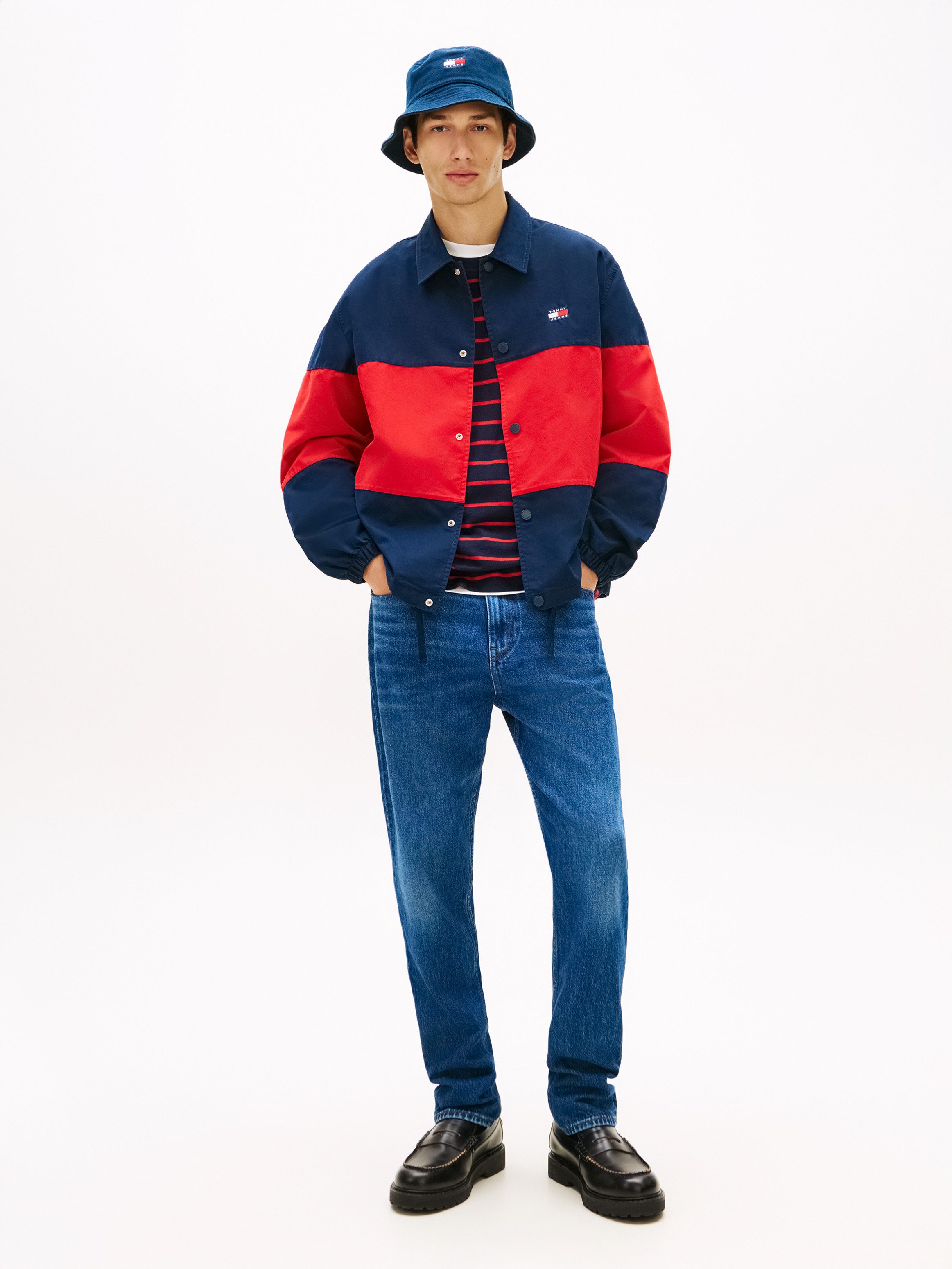 Tommy Jeans Hemdjacke TJM COLORBLOCK Regular fit mit Hemdkragen