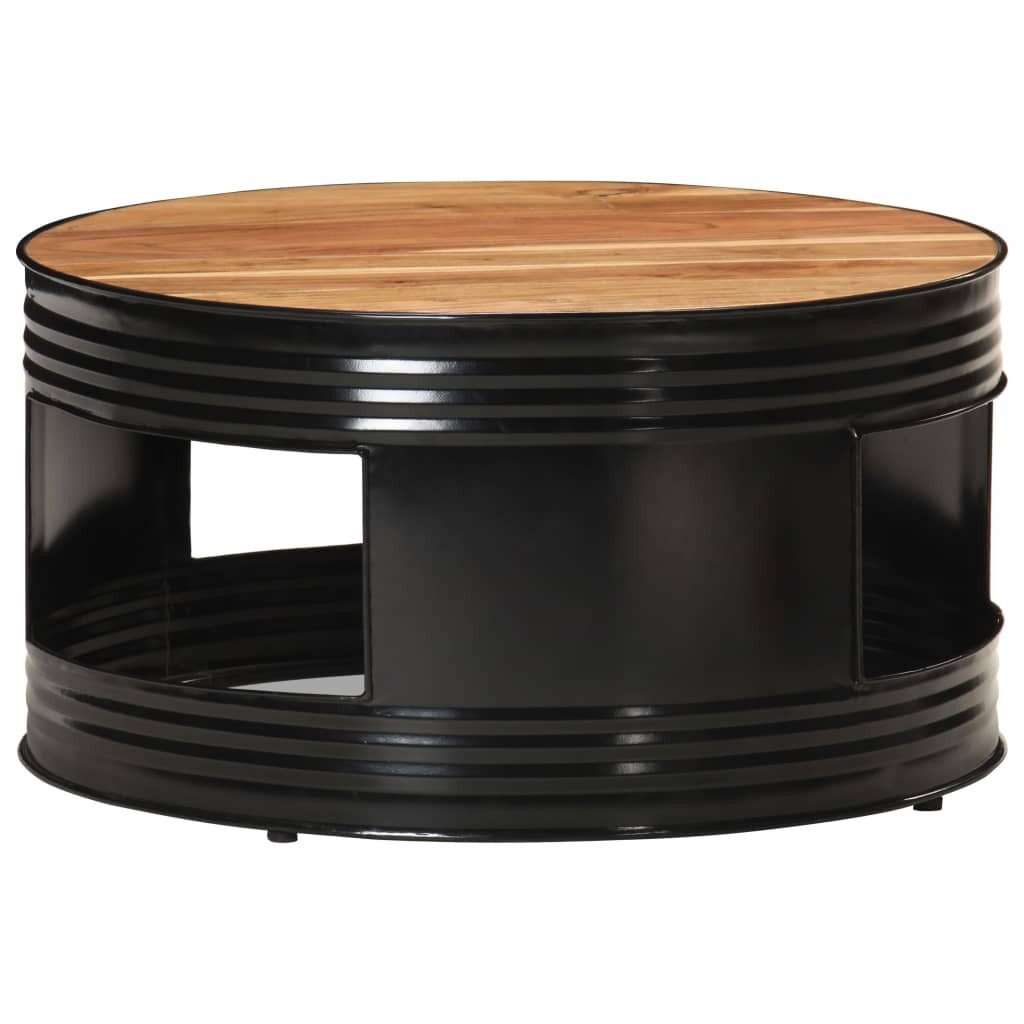 vidaXL Couchtisch Couchtisch Schwarz 68x68x36 cm Massivholz (1-St)
