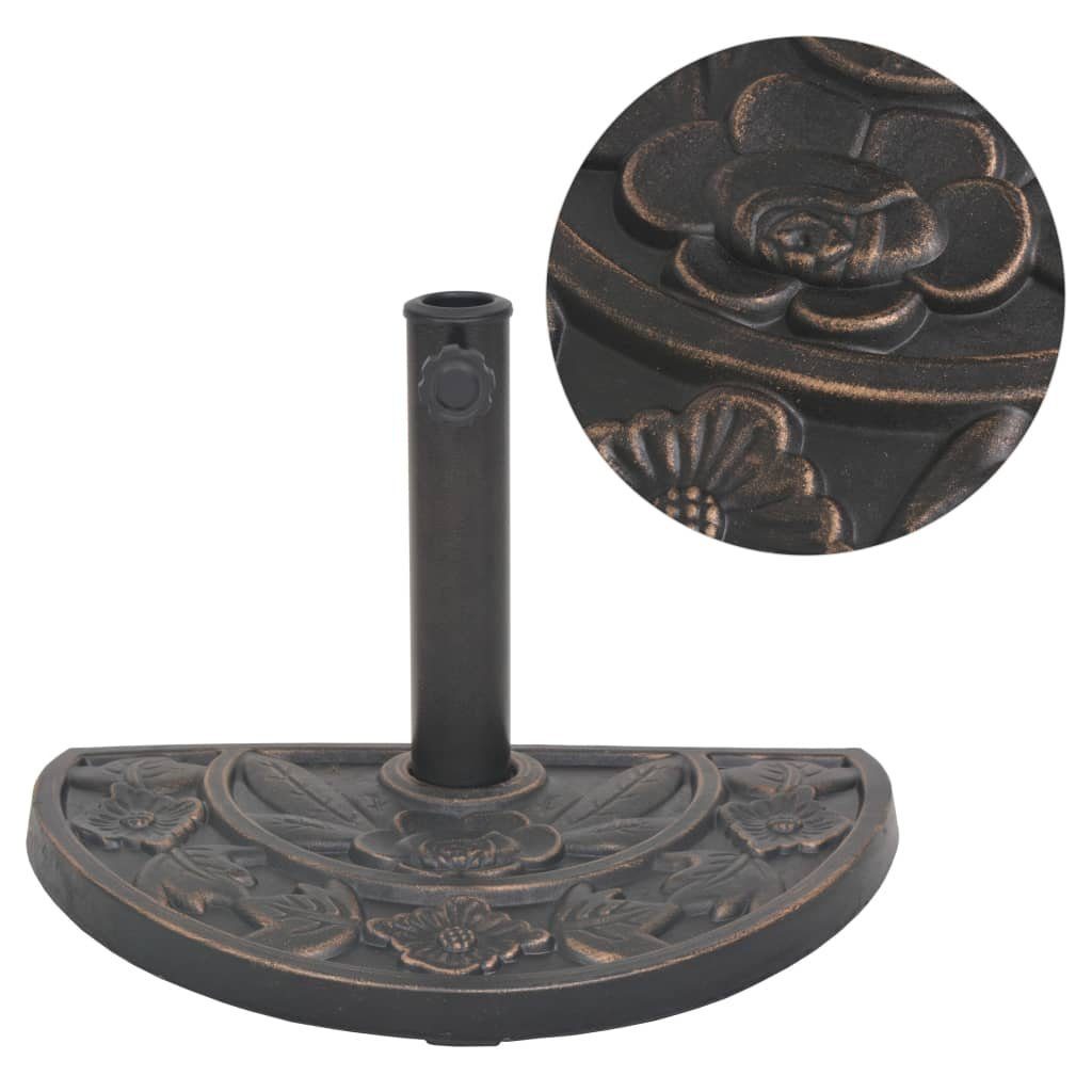 vidaXL Schirmhalter Sonnenschirmständer Harz Halbrund Bronze 9 kg, 1 tlg.