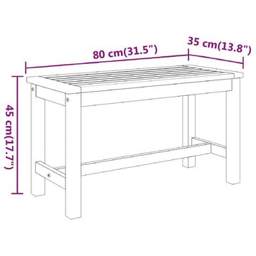 vidaXL Gartenbank Gartenbank 80x35x45 cm Massivholz Akazie (1-St)