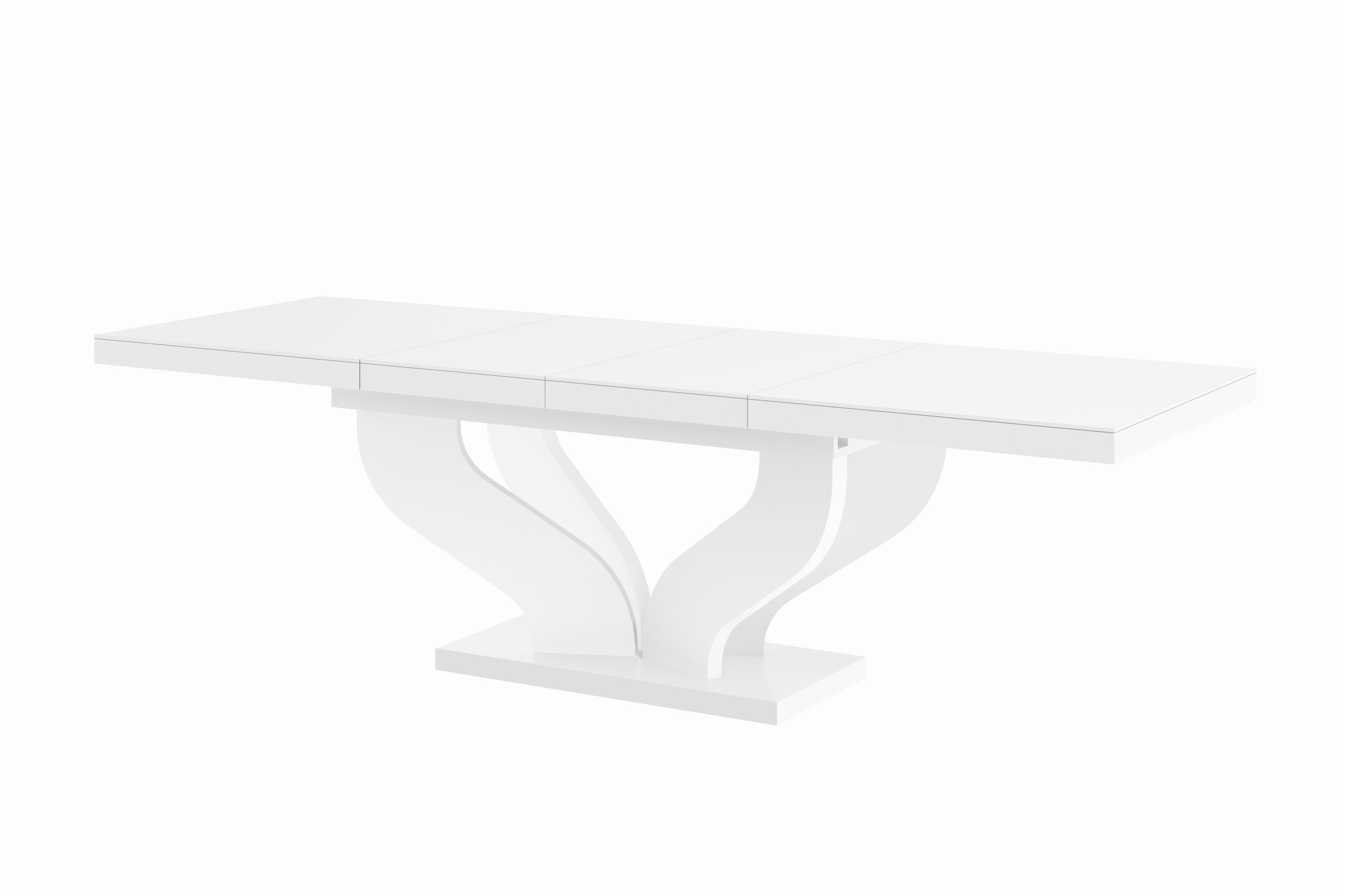 designimpex Esstisch Design cm Weiß 160 ausziehbar bis HEB-222 Esstisch Tisch Hochglanz 256