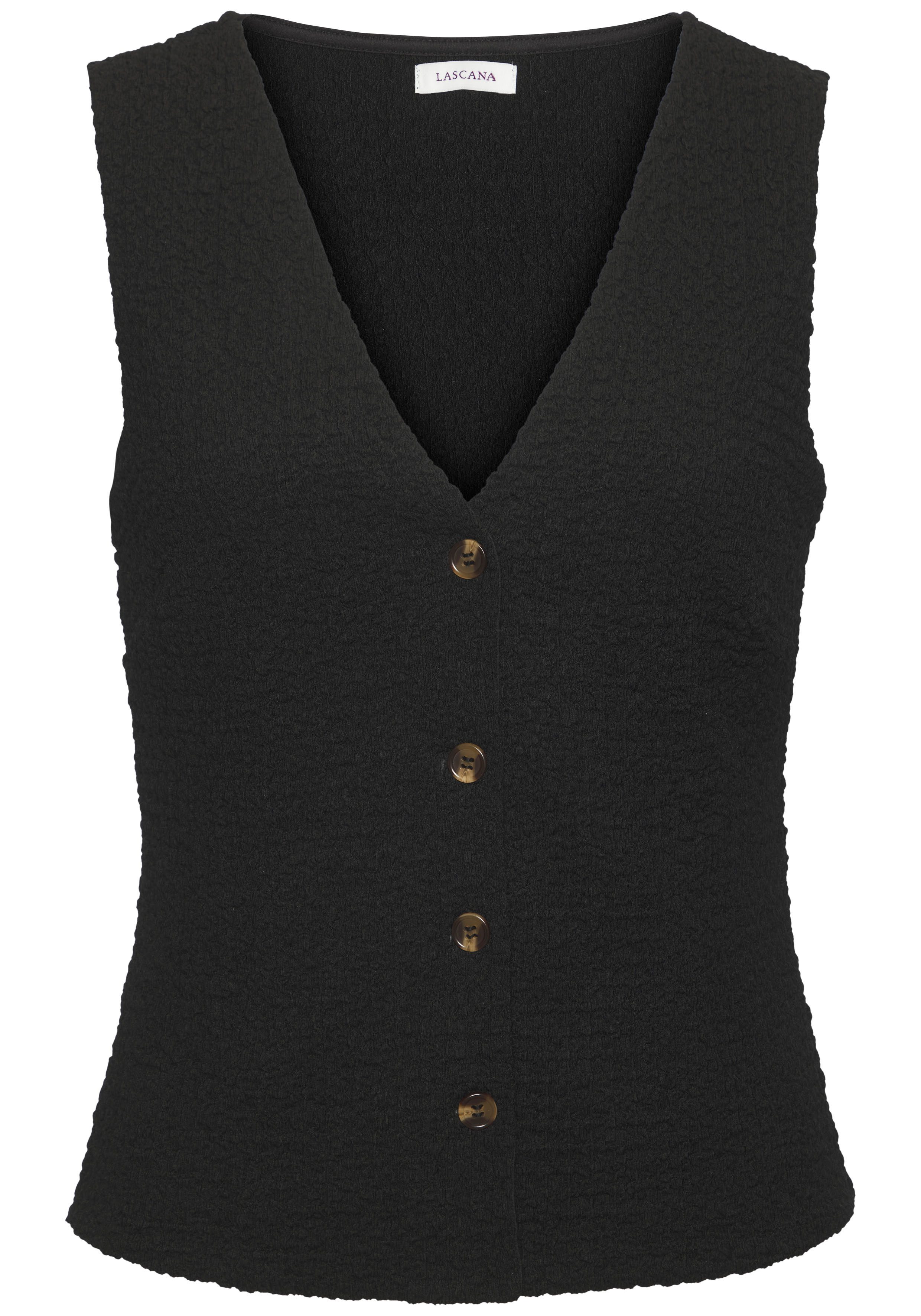 LASCANA Tanktop mit V-Ausschnitt, Sommertop, Anzugweste aus modischer Struk günstig online kaufen
