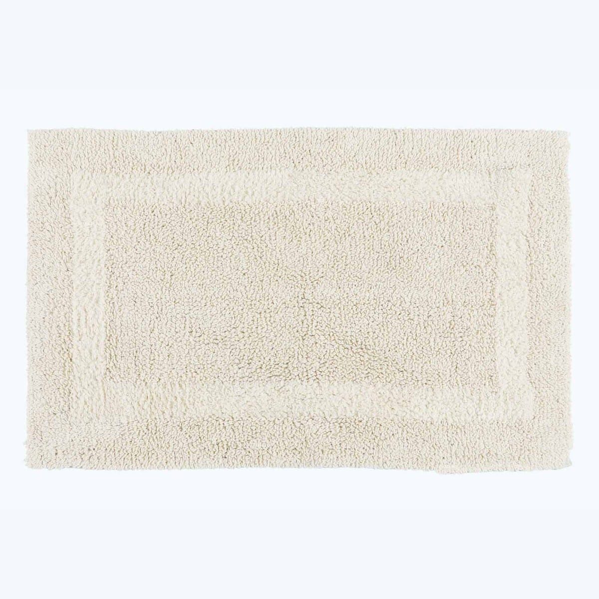 Homescapes Badematte 2-tlg. Badgarnitur creme aus 100% Baumwolle, Höhe 20 mm, Baumwolle, rechteckig, 50 x 80 cm & 50 x 55 cm – Bild 2 von 5