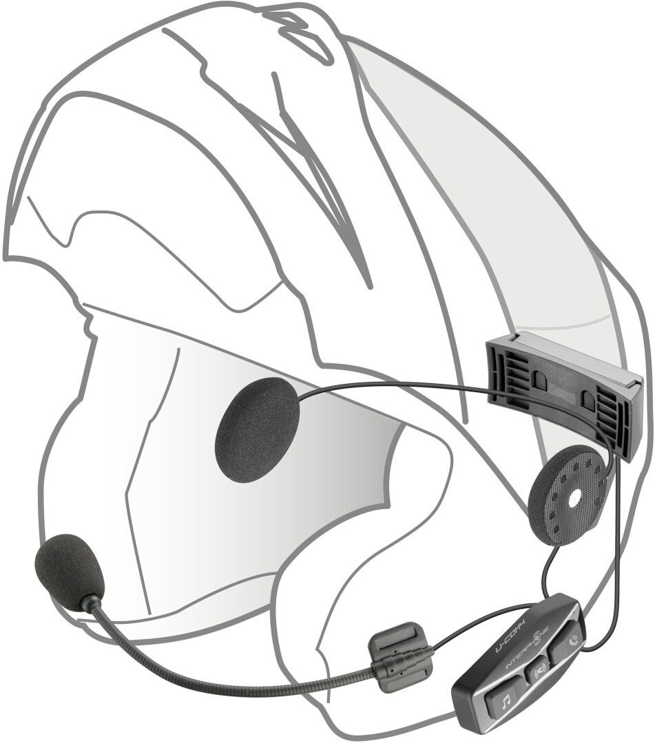 Interphone U-com 4 Bluetooth Kommunikationssystem Einzelset Headset (Wasserdicht Bluetooth)