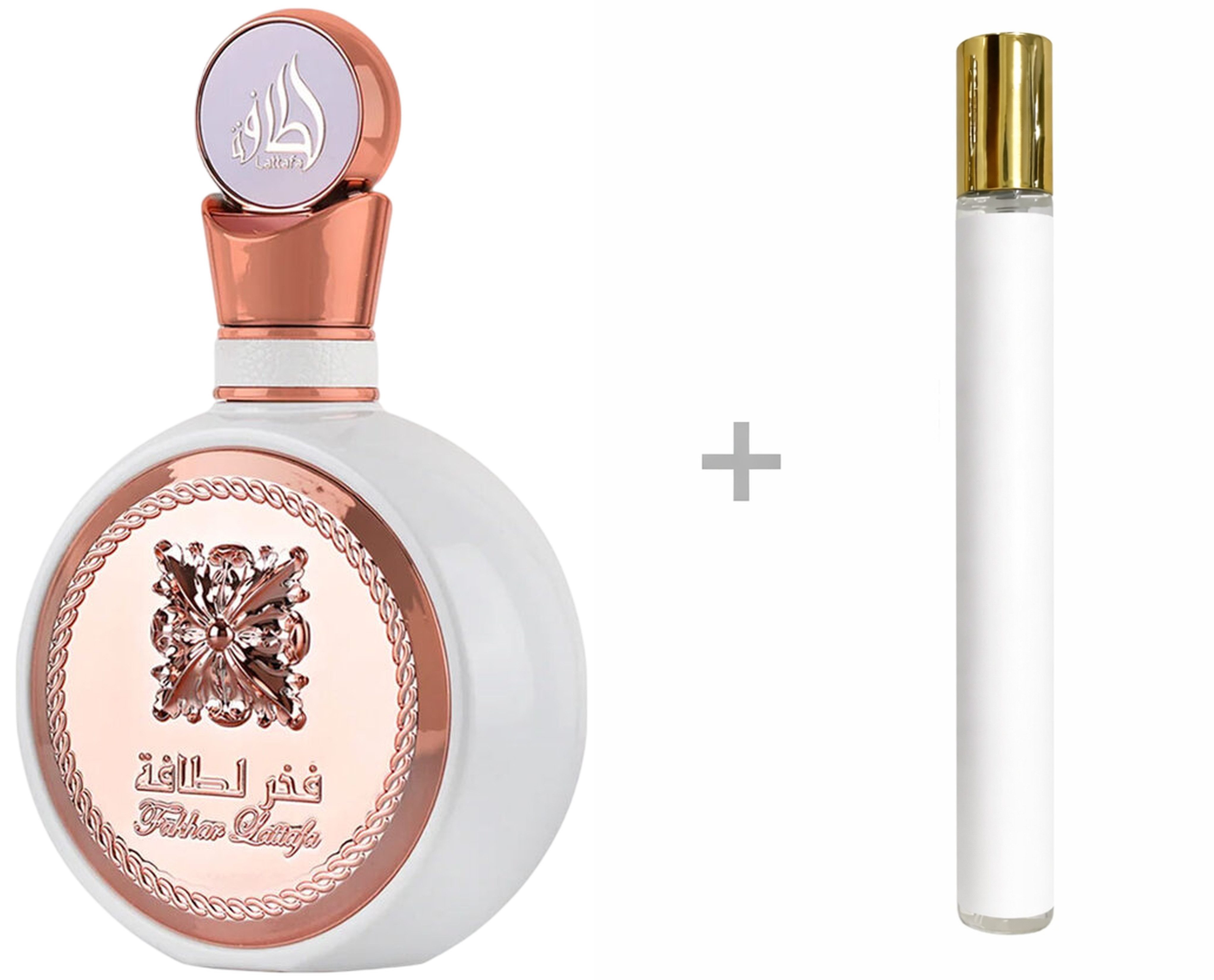 Lattafa Duft-Set Pride Fakhar Rose Damen EDP Spray + Reiseduft, LATTAFA, Damenparfüm, Eau de Parfum, Glasflakon, Damenduft