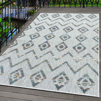Outdoorteppich Boho-Design, Carpettex, Läufer, Höhe: 10 mm, Outdoor Teppich Bunt 3D Boho Design für Küchen Balkon Terrasse Garten