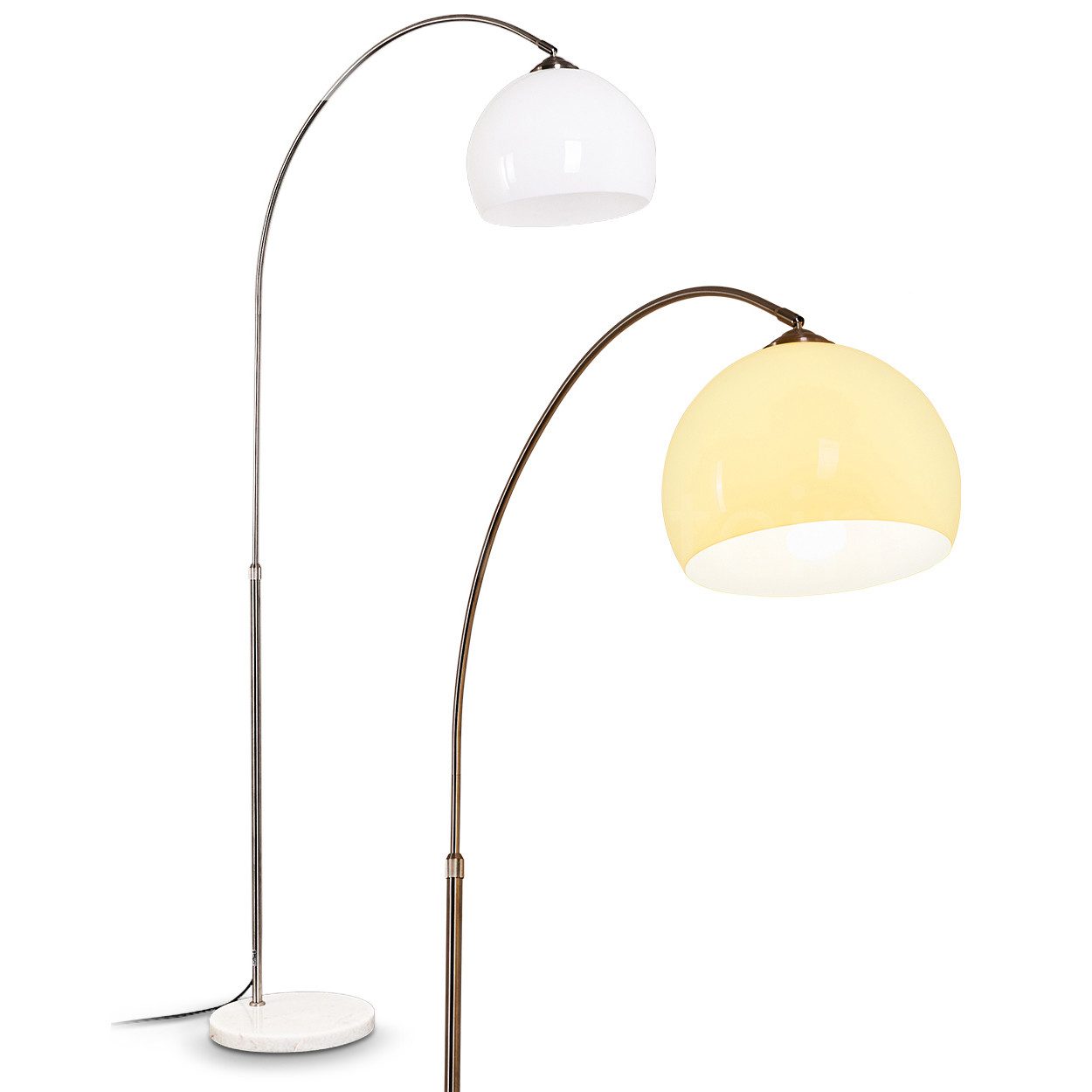 hofstein Stehlampe »Orte« moderne Stehleuchte mit Fuß aus Marmor in Nickel-matt/Weiß, ohne Leuchtmittel, verstellbare Metall in Nickel-matt/Weiß, E27, mit Fußschalter. € 84,99
