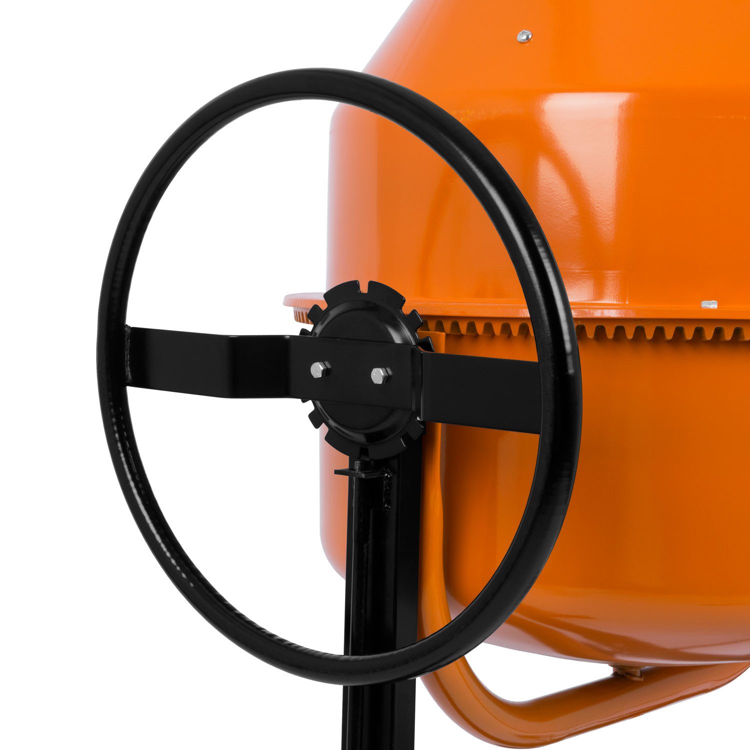 EBERTH Betonmischer 140L Elektrisch, 550W Motor, Gestell, Trommel und Zahnkranz aus Stahl, Zementmischer
