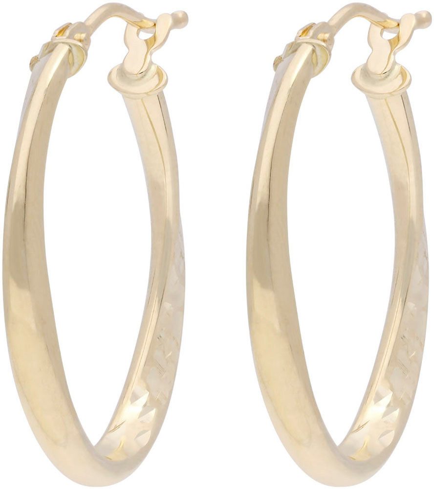 Firetti Paar Creolen Schmuck Geschenk Gold 585 Ohrschmuck Ohrringe gedreht