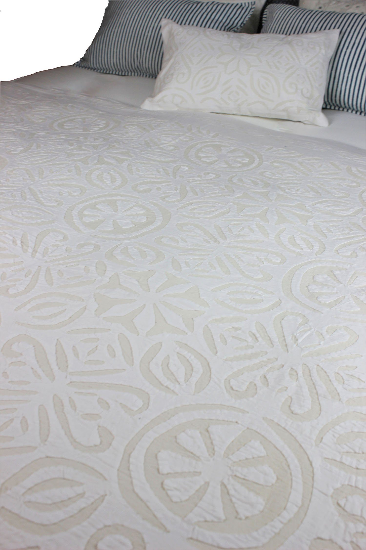 Indradanush Tagesdecke Tagesdecke Bettüberwurf Cutwork creme weiß, handgefe günstig online kaufen