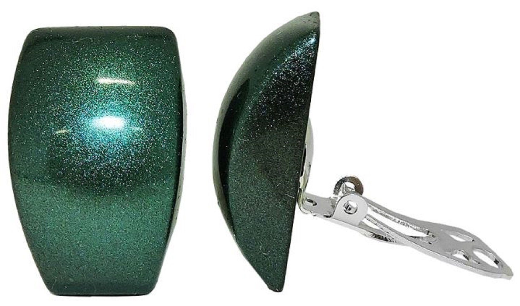 unbespielt Paar Ohrclips Modeschmuck Ohrringe grün-metallic glänzend 27 x 1 günstig online kaufen