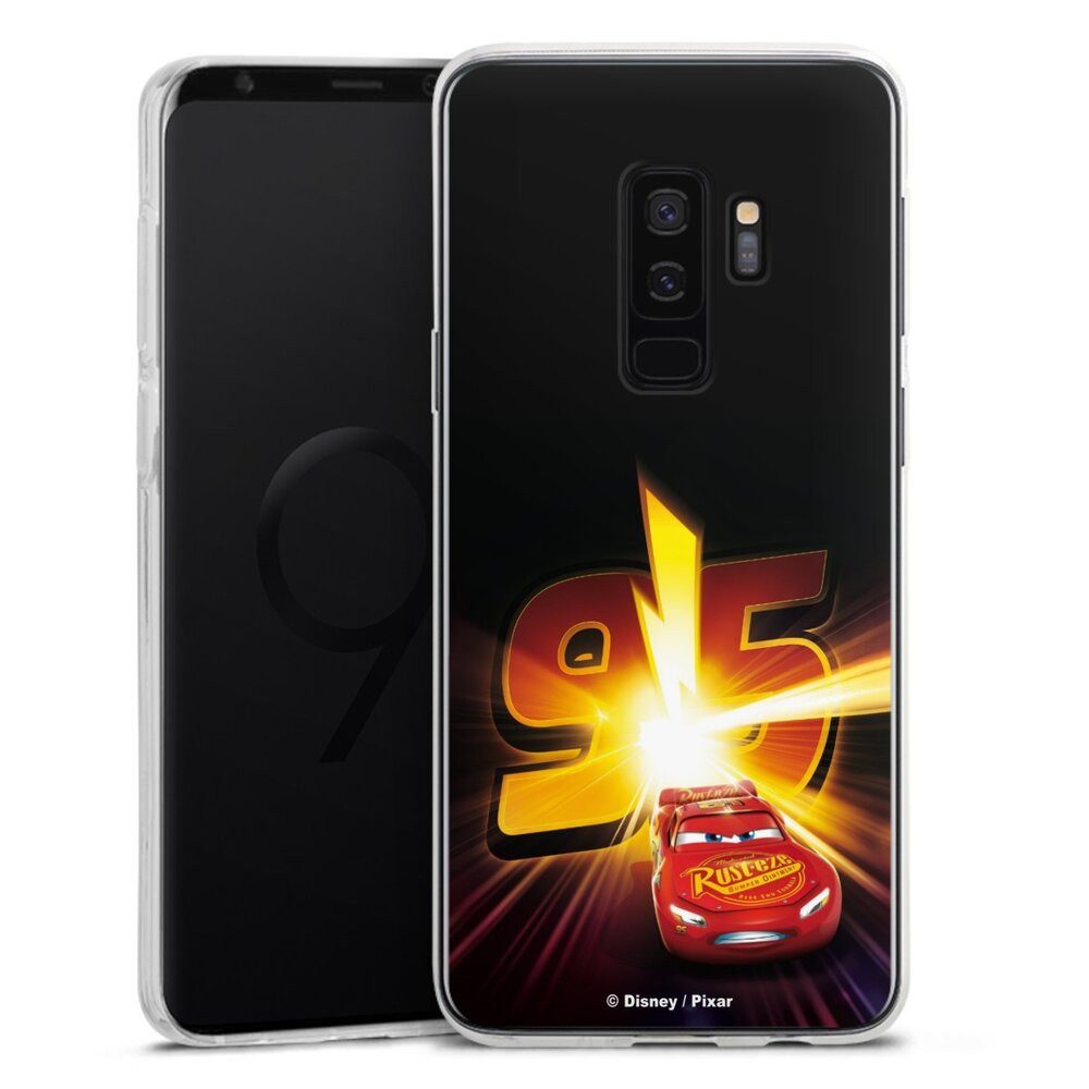 DeinDesign Handyhülle Offizielles Lizenzprodukt Cars Lightning Mcqueen 95 Cars3 Lightning 95, Samsung Galaxy S9 Plus Silikon Hülle Bumper Case Handy Schutzhülle