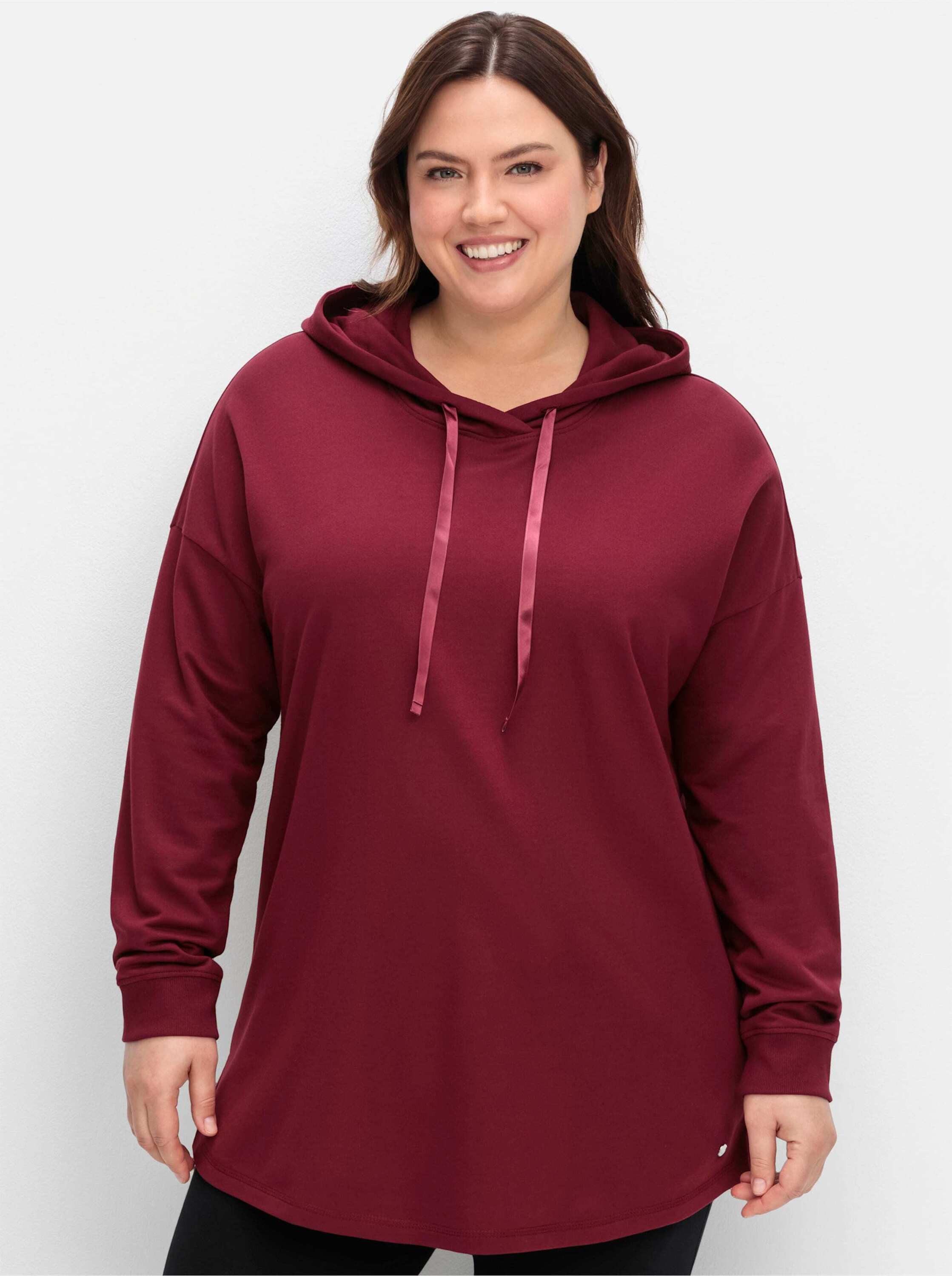 Sheego T-Shirt Kapuzensweatshirt Langarm mit überschnittenen Schultern – Bild 3 von 5