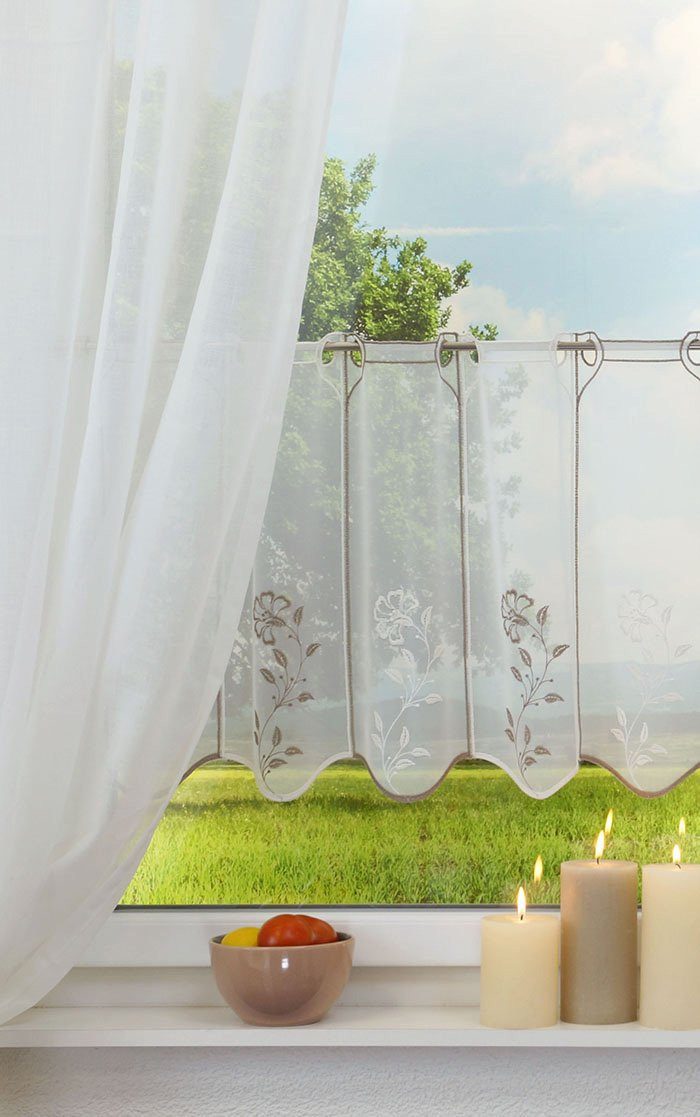 LYSEL® Scheibengardine Blümchen, (1 St), transparent, günstig online kaufen