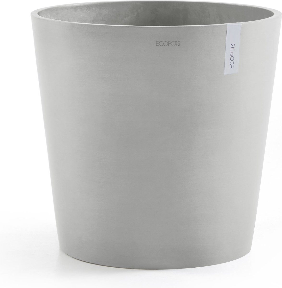 ECOPOTS Blumentopf Amsterdam 50 - Weiß-Grau - Ø50,5 x H43,5 cm (1 St), Ø: 50,5 cm