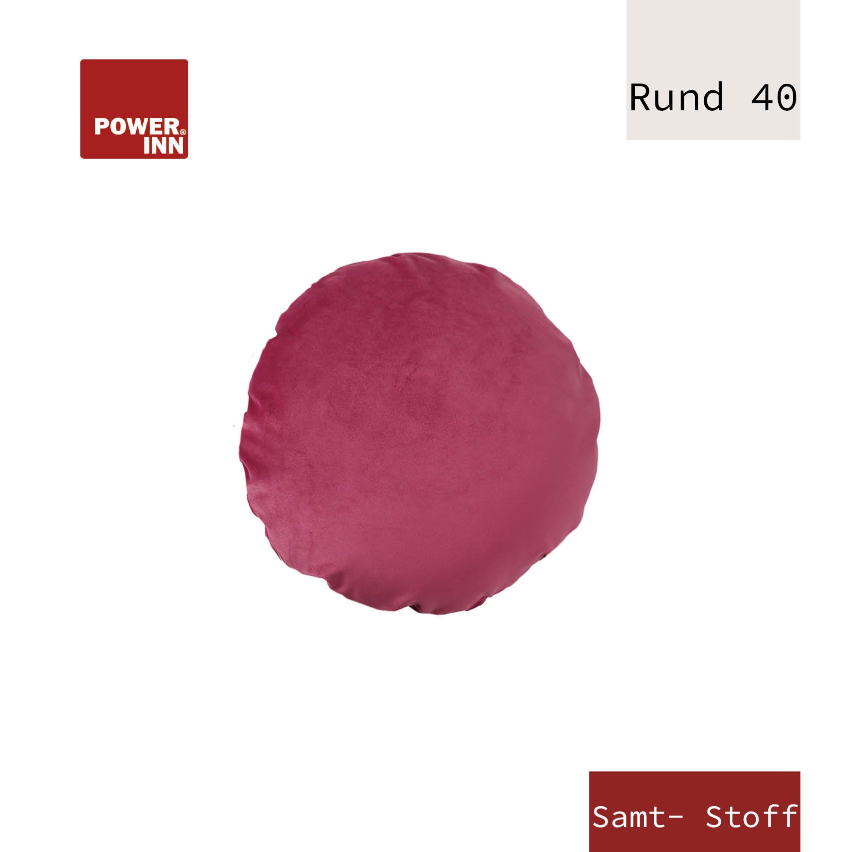POWER INN Kissenbezug POWER INN Kissenbezug, 40cm Rund, Pink, Samtstoff, Waschbar