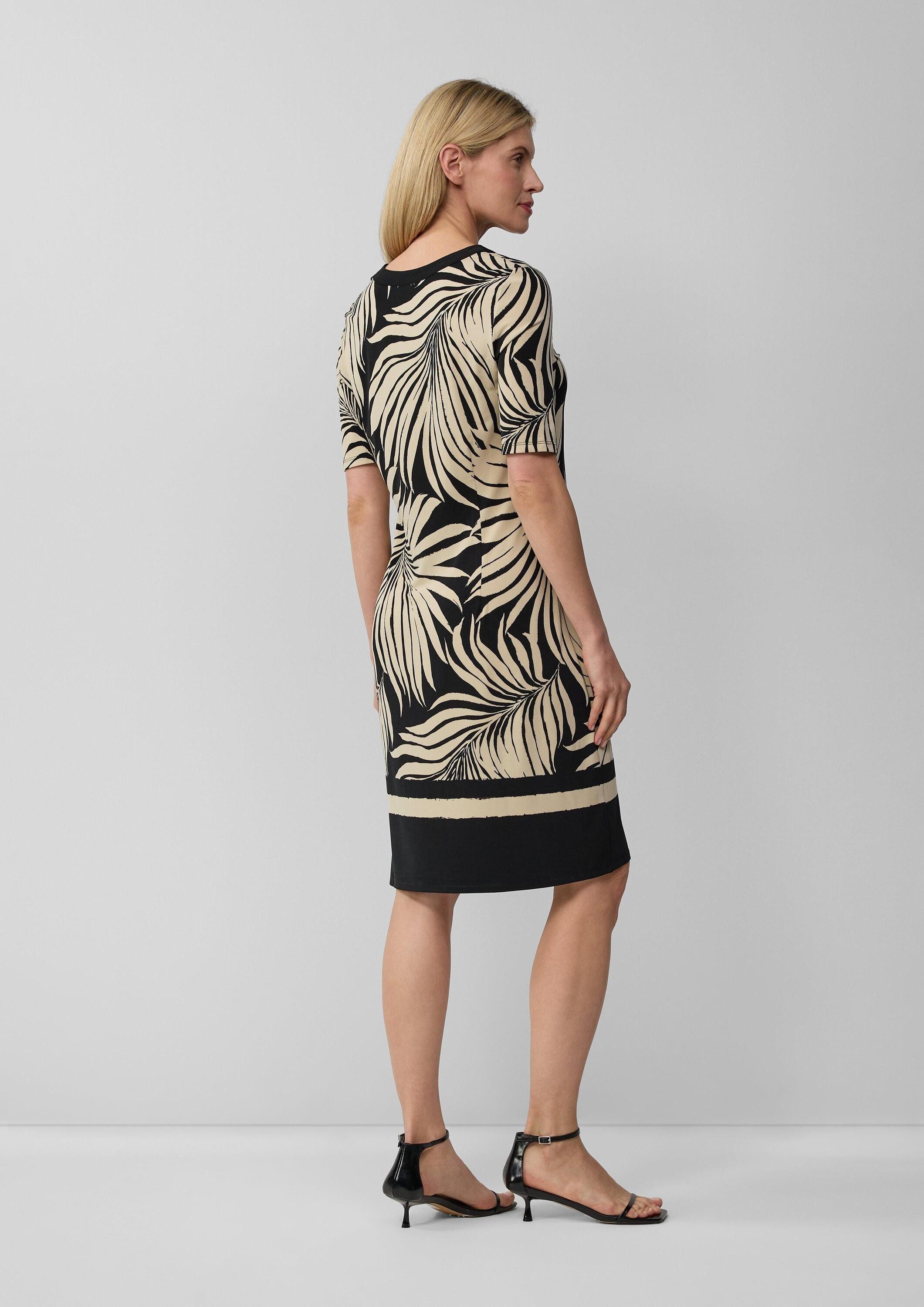 s.Oliver Minikleid Kleid Relaxed-Fit-Kleid mit Tunikaausschnitt und Zierborte