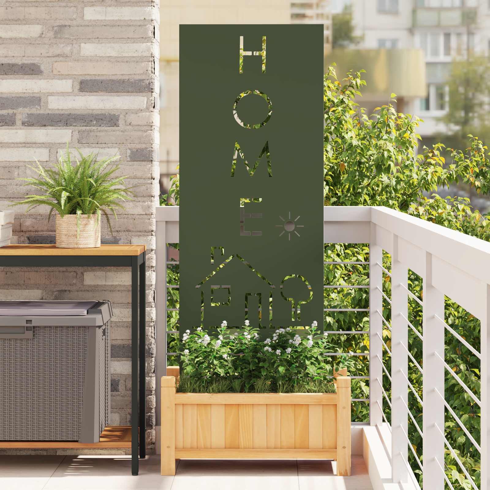 vidaXL Wandbild Garten Sichtschutz-Leinwand Olivgrün 50 x 140 cm, (1 St)