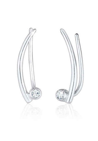 Elli Paar Ohrstecker Ear Climber Kristalle Trend 925 Silber