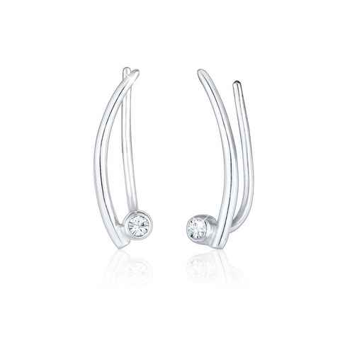 Elli Paar Ohrstecker Ear Climber Kristalle Trend 925 Silber