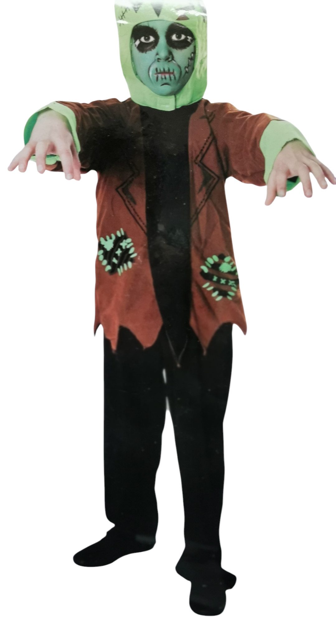 Henbrandt Zombie-Kostüm Kinderkostüm Monster Frankenstein Halloween + Fasching (4-6 Jahre)