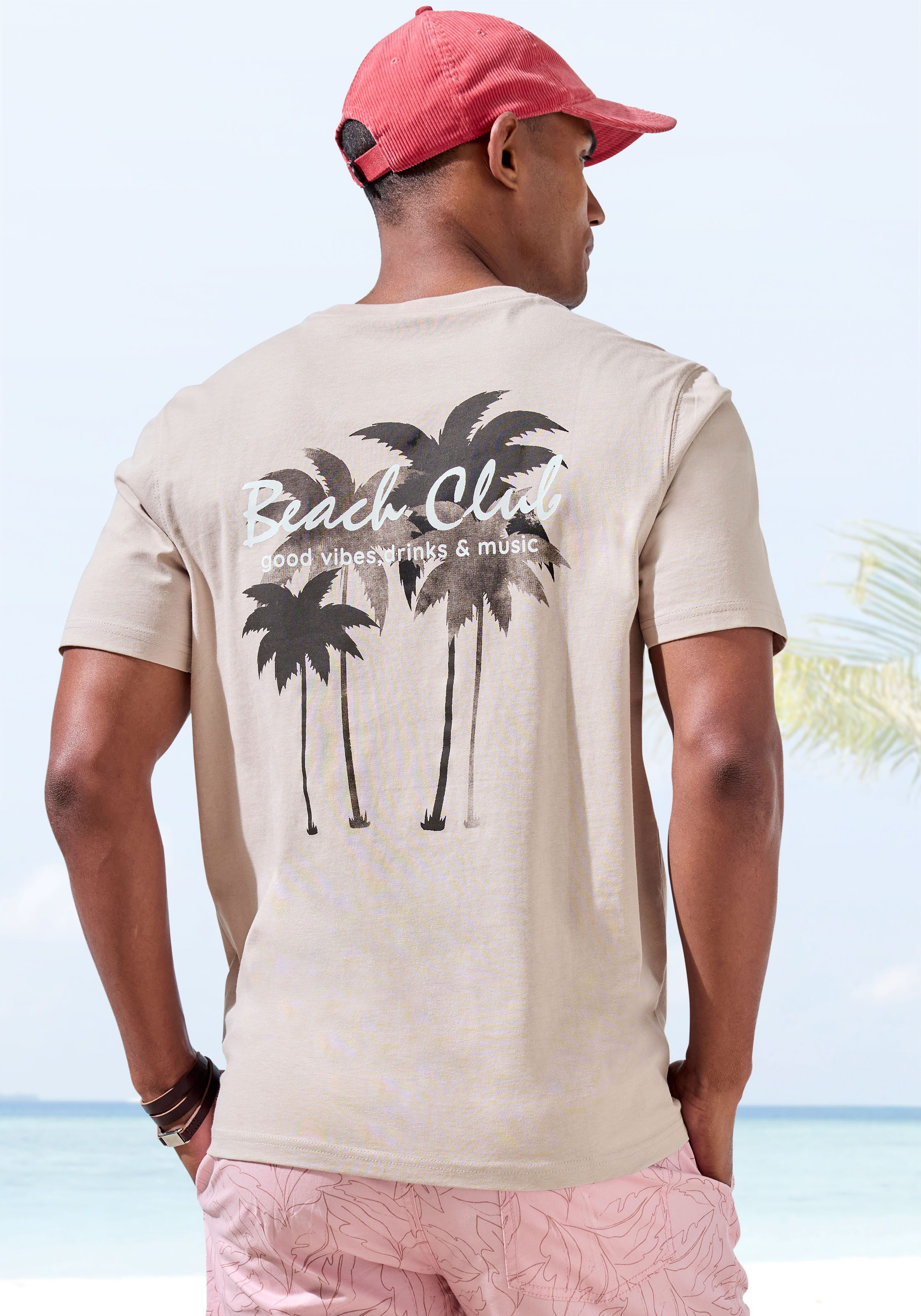 Beachtime T-Shirt mit großem Rückenprint Regular-Fit, günstig online kaufen