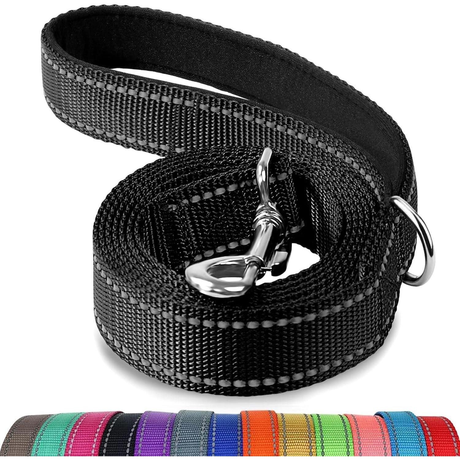 LuxusKollektion Hundeleine Hundeleine Reflektierend Doppelseitig 150x2.0 cm (1er Pack) Schwarz