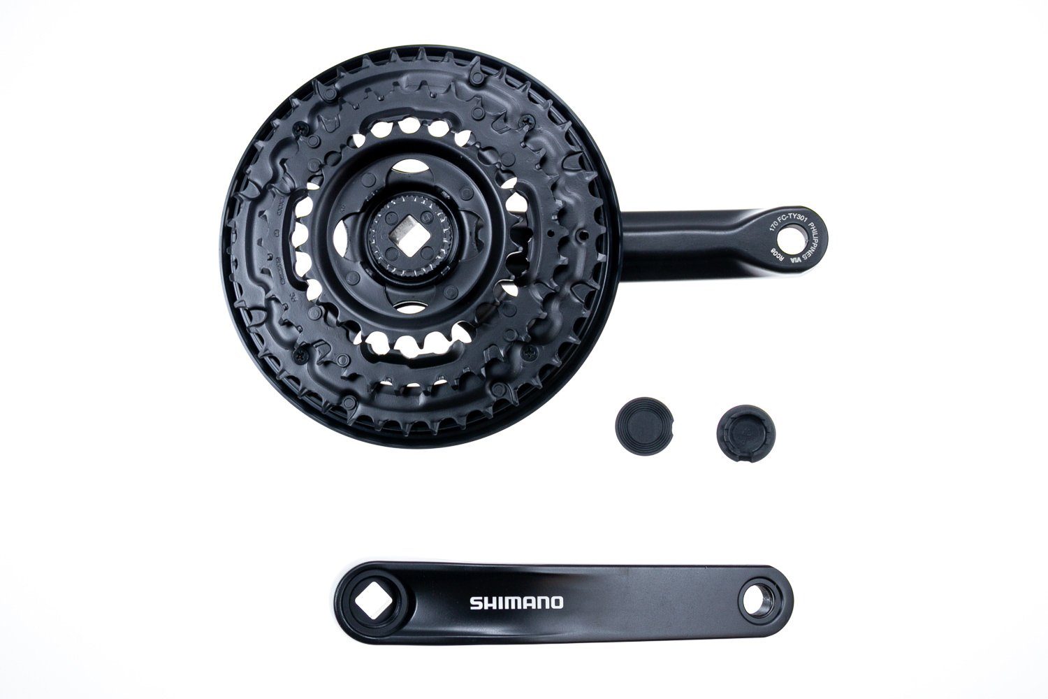 Shimano Fahrradkurbel SHIMANO Tourney Fahrrad Kurbel Garnitur FC-TY301 Vierkant 42-34-24