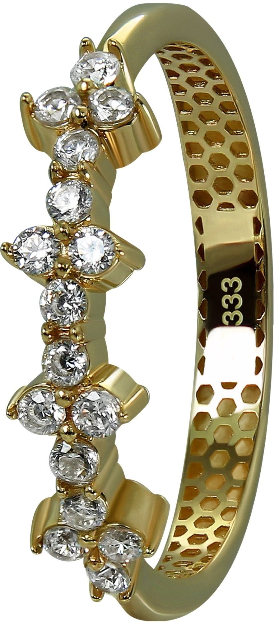 GoldDream Goldring GoldDream Gold Ring Blümchen Gr.58 (Fingerring), Damen Ring Blümchen, 58 (18,5), 333 Gelbgold - 8 Karat, gold, weiß