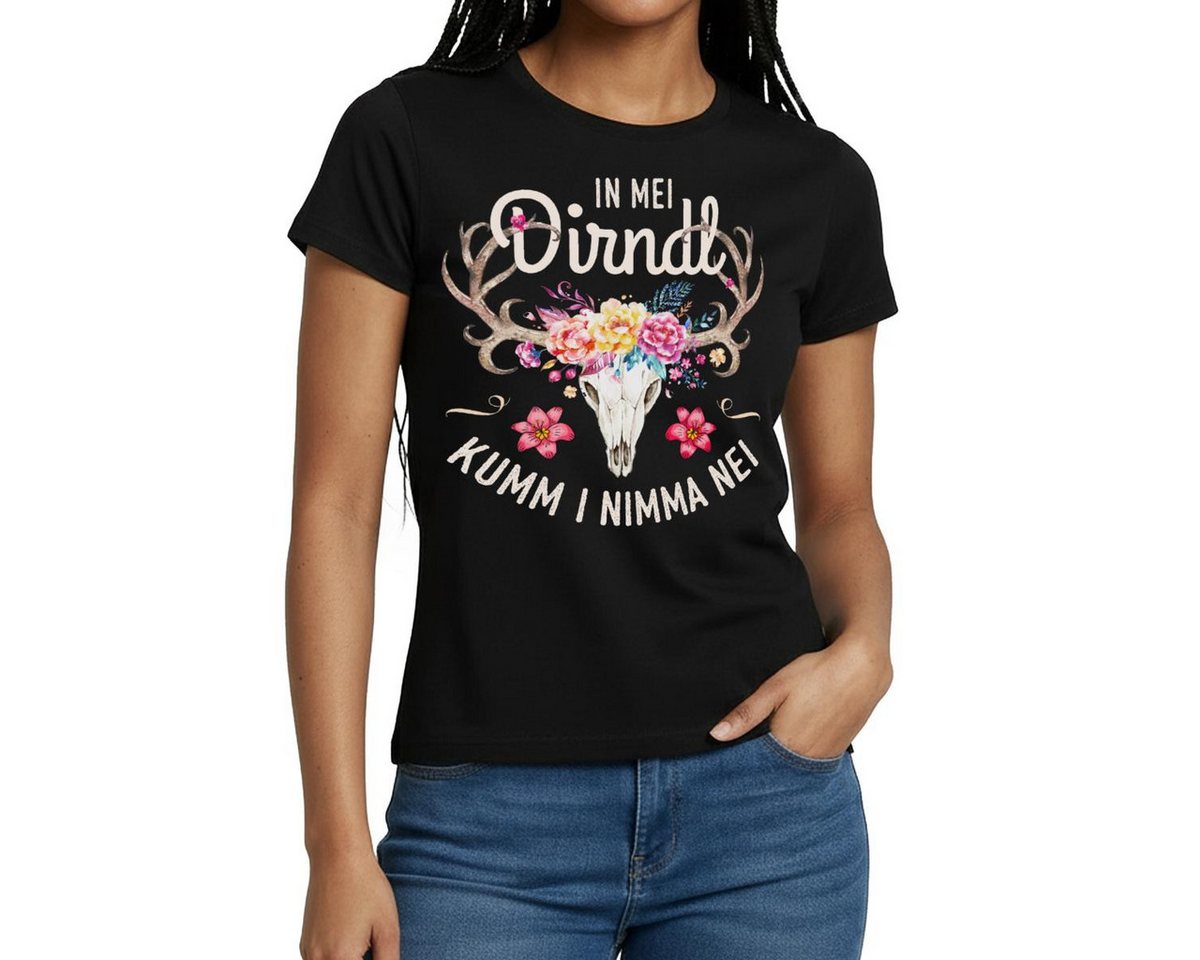 Spreadshirt T-Shirt Trachtenshirt In Mei Dirndl Kumm I Nimma Nei Frauen T-Shirt (1-tlg) Slim Fit, fällt klein aus