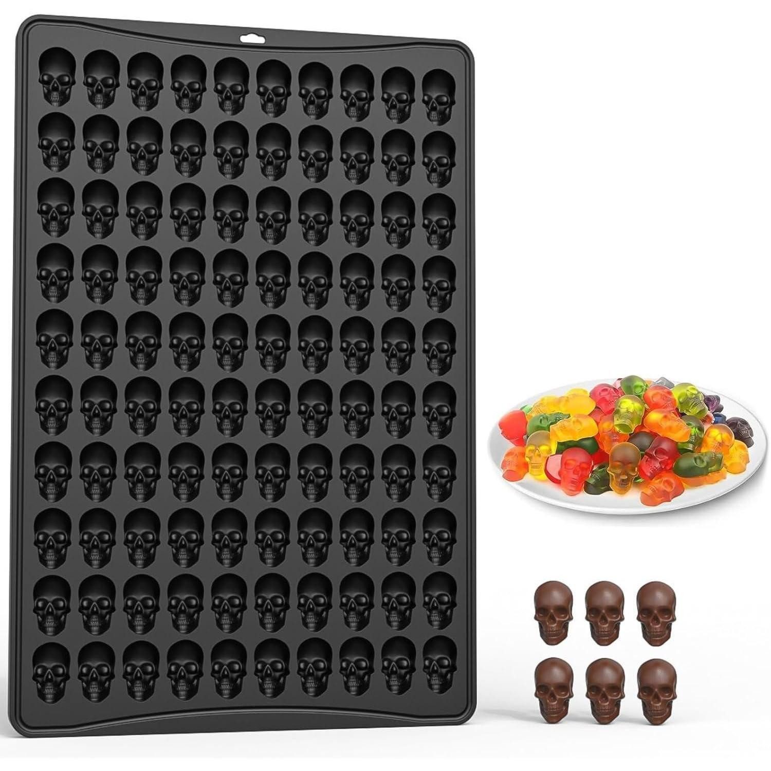 LuxusKollektion Silikonform Silikonform Totenkopf 100 Mulden für Backen & Süßigkeiten