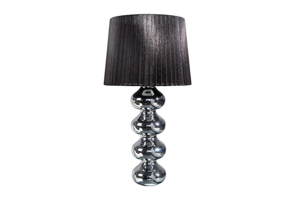 riess-ambiente Tischleuchte MIA 60cm silber / schwarz, ohne Leuchtmittel, Tischlampe · Barock Design · Stoff-Schirm. € 74,95