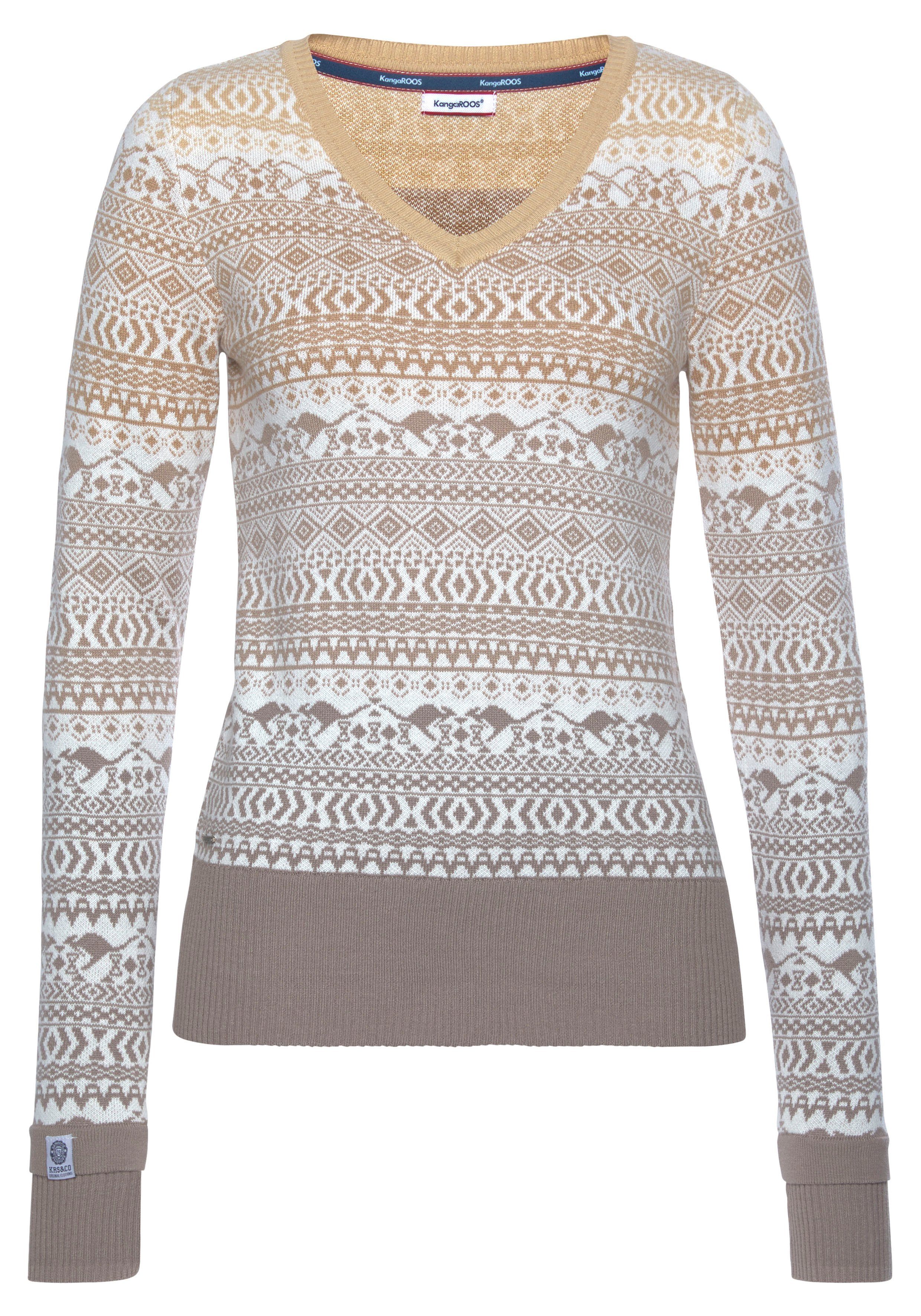 KangaROOS Jacquardpullover im Norweger-Muster mit kleinen Kängurus. Reduzierter Preis € 39,19. Unverbindliche Preisempfehlung € 55,99, (€ 39,19 pro 1 Stk)