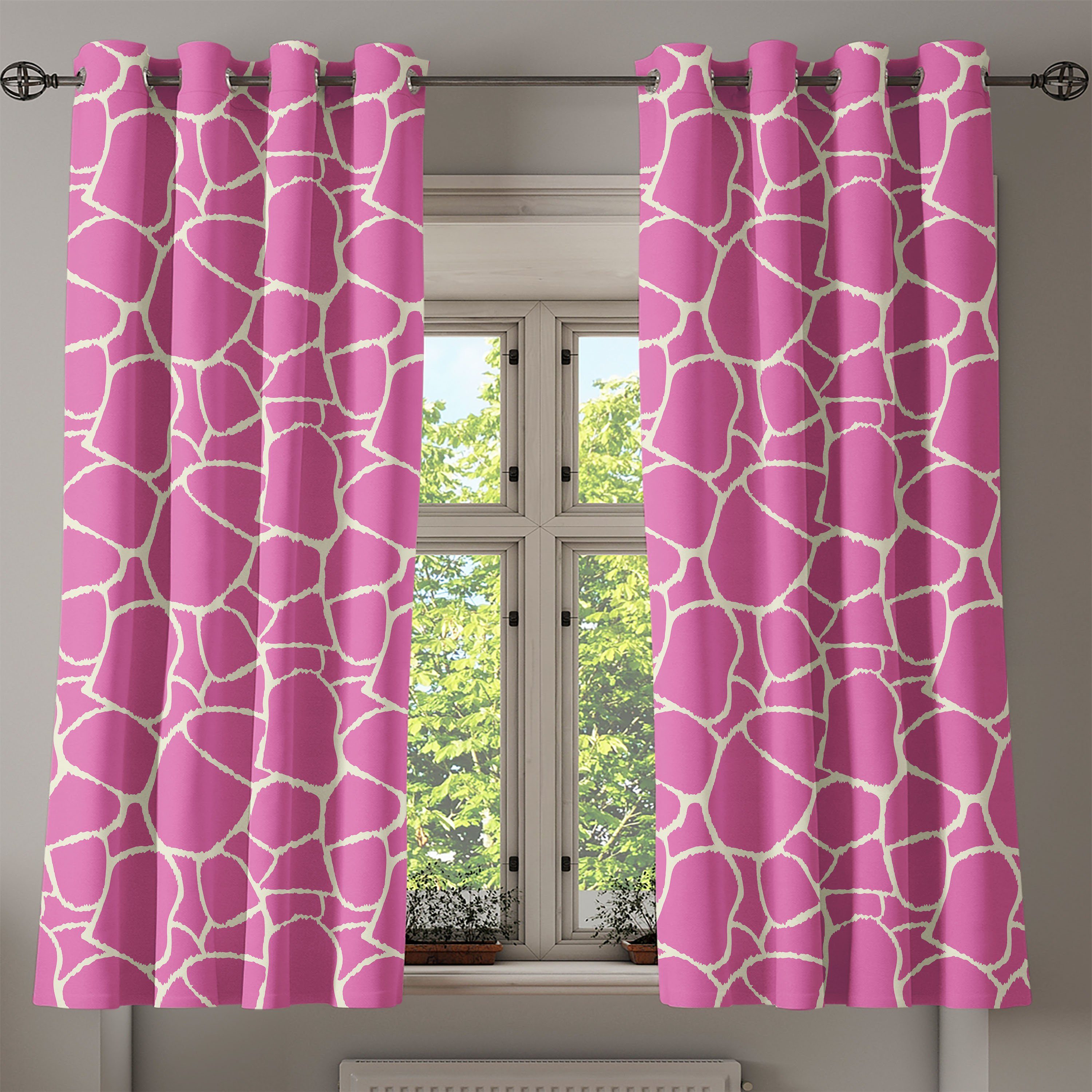 für Wohnzimmer, Schlafzimmer Giraffe Tierhaut Gardine Abstrakte Dekorative 2-Panel-Fenstervorhänge Abakuhaus,