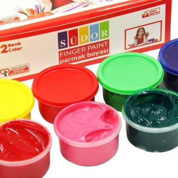 SÜDOR Acrylfarbe Fingerfarben für Kinder 6x 30 ml