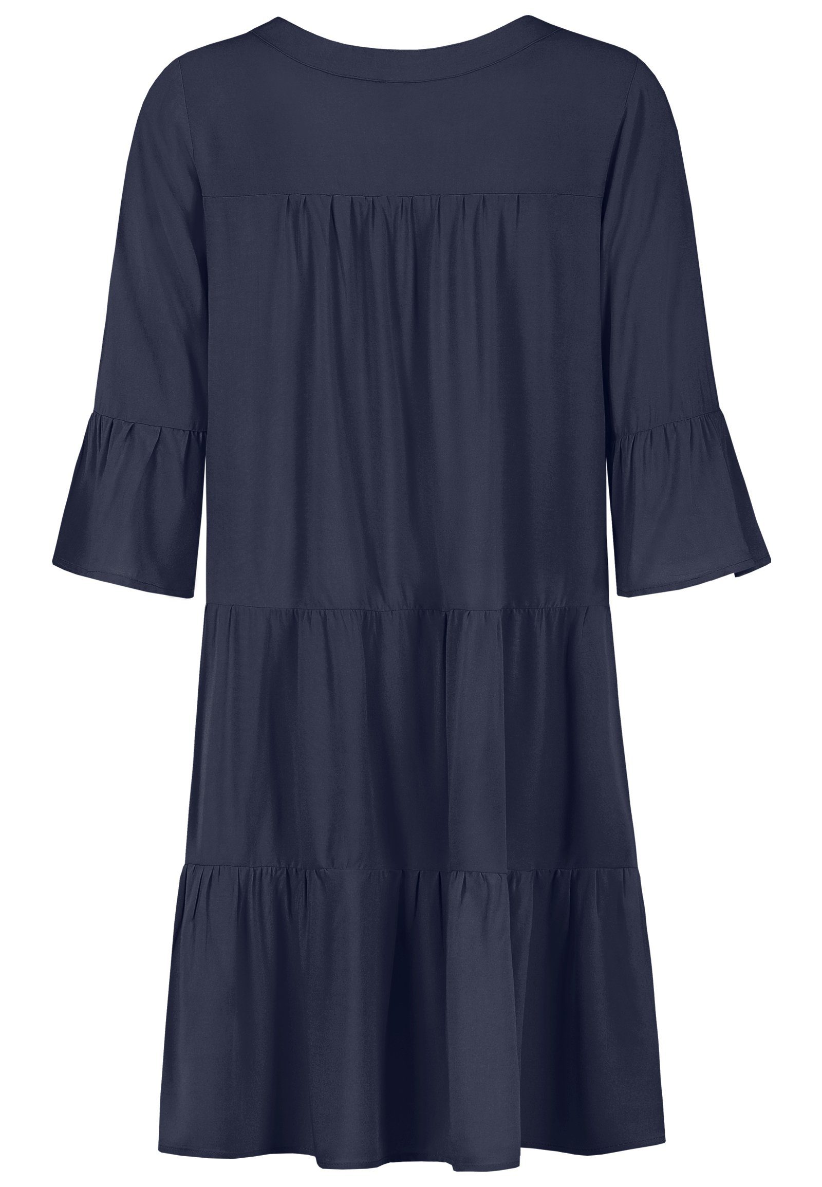 SUBLEVEL Strandkleid Sublevel Damen Kleid MIT Sommerkleid VOLANTS Strandkleid Navy Viskose 100
