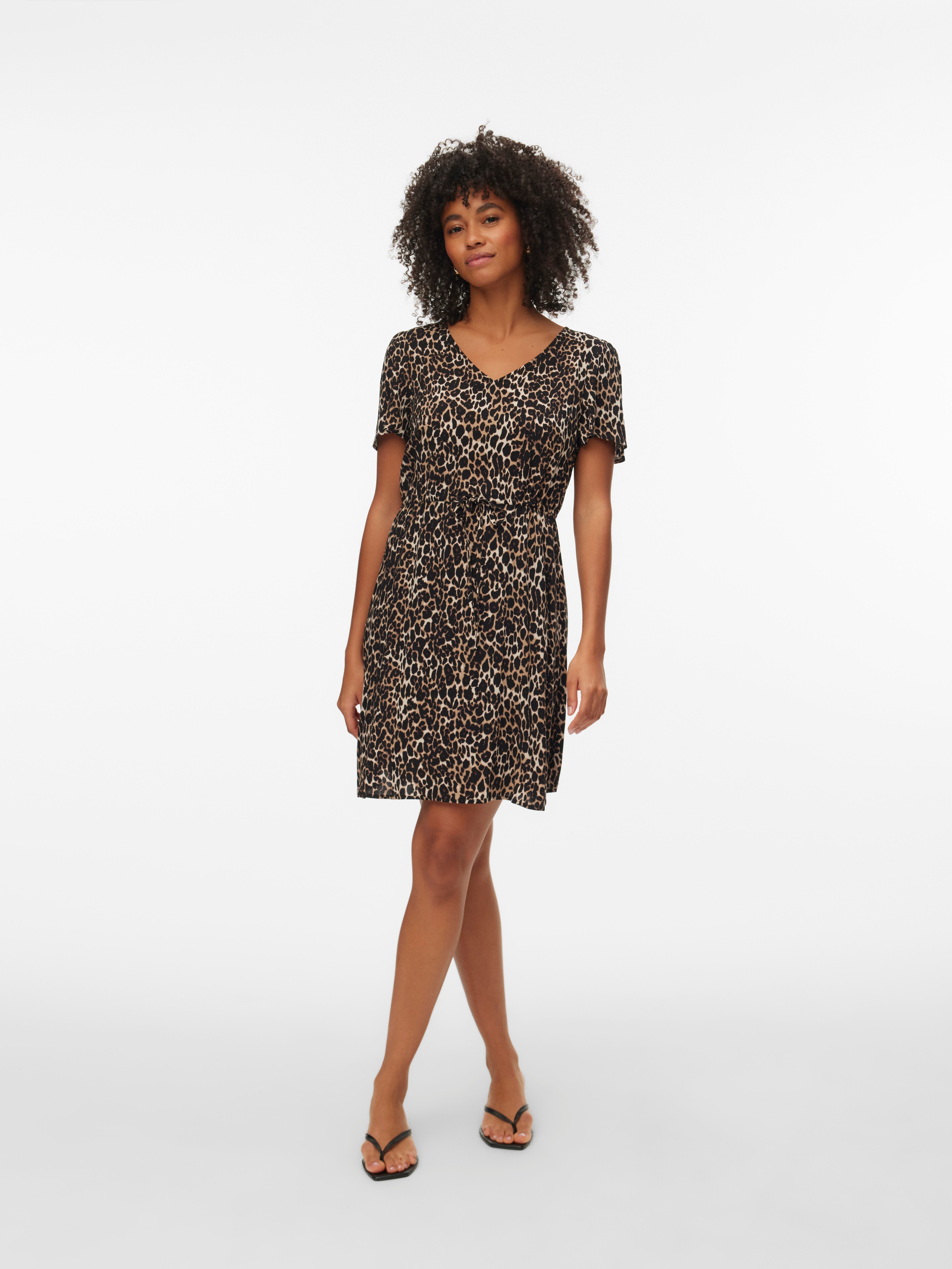 Vero Moda Minikleid VMEASY JOY SS SHORT DRESS WVN GA Viskose, regular fit